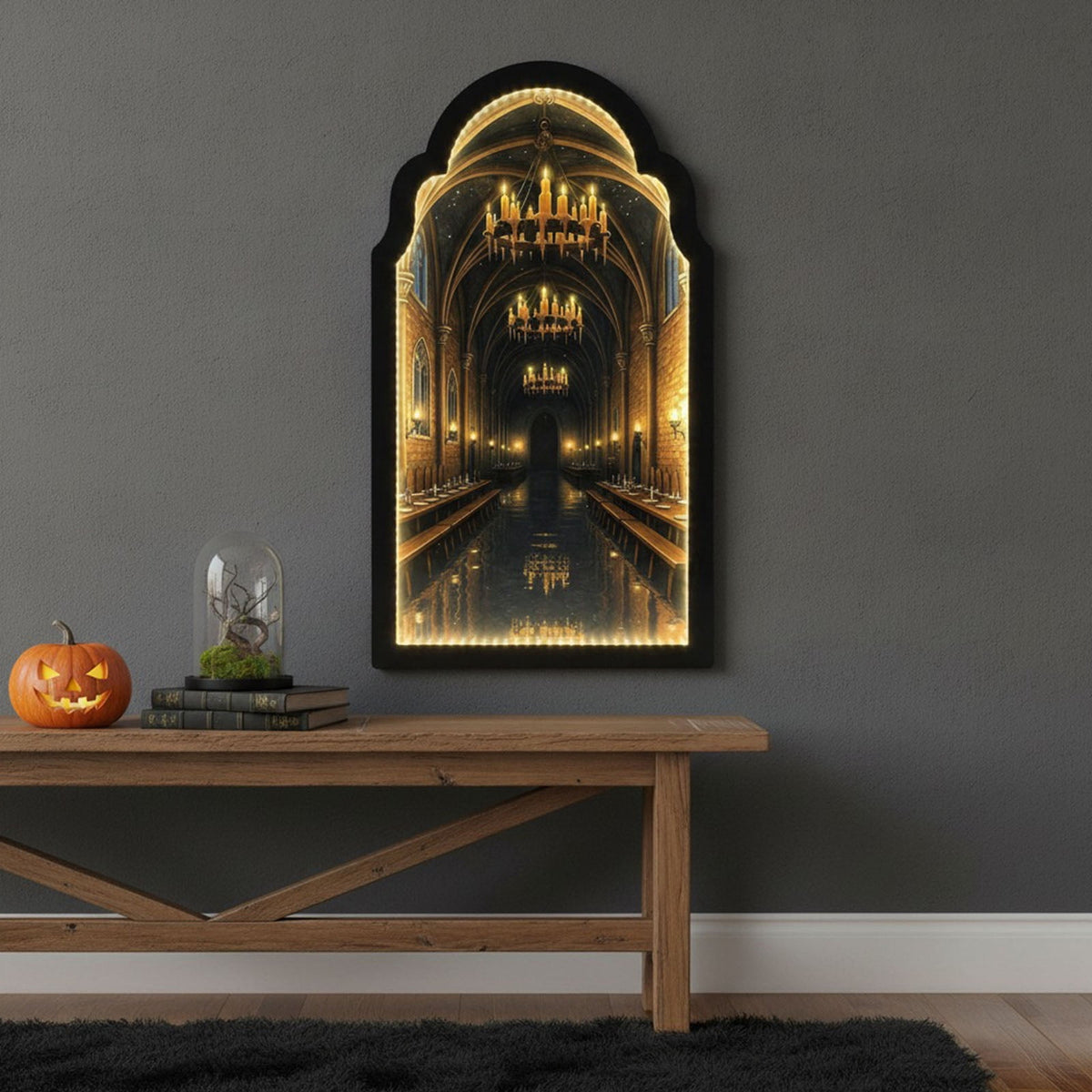 Clearance Martha Ghost Mirror! Halloween Decorations Indoor Gifts, LED Ghost Mirror Hologram,Spooky Gothic Decor,Haunted Mirror Halloween Decorations,Vintage Wall Decor for Living Room Fireplace