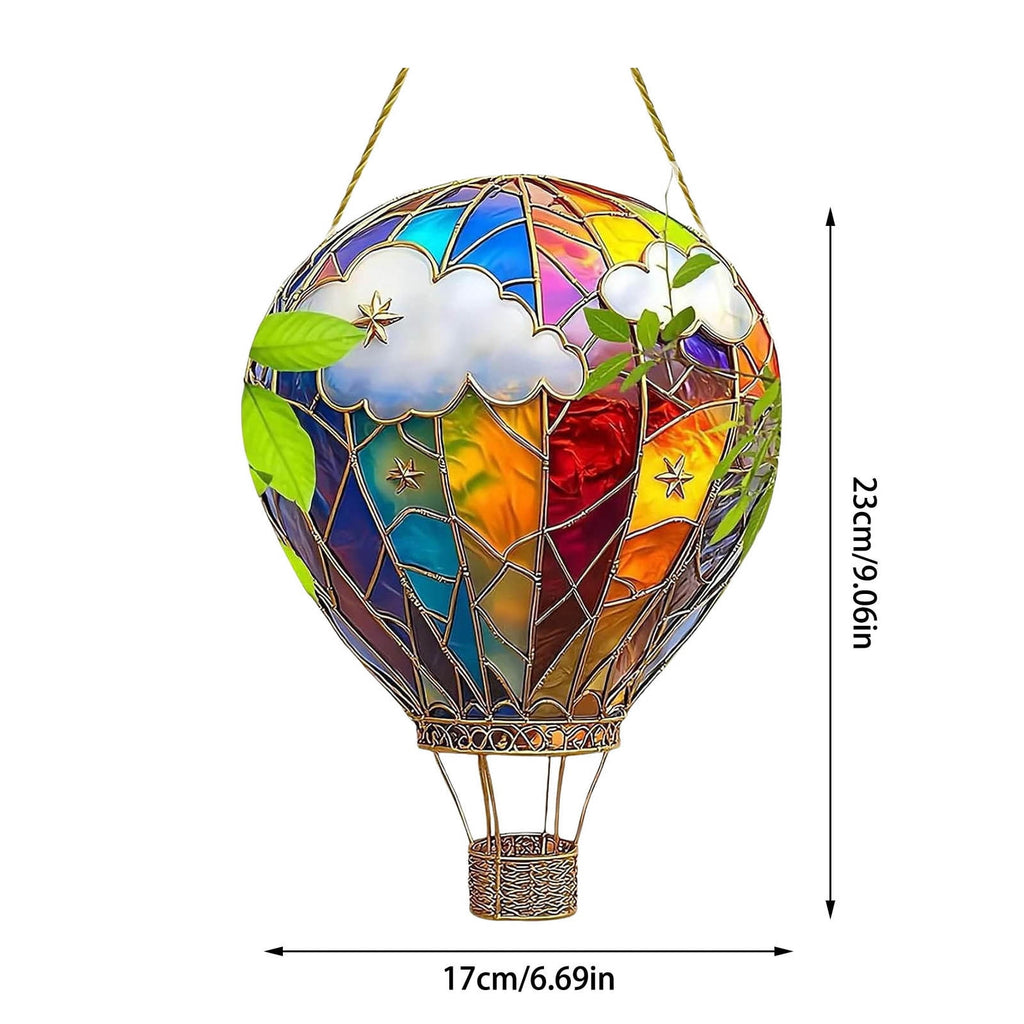 Hot Air Balloon Solar Lantern for Garden Decor, Flickering Flame Hanging Solar Light for Outdoor Decorations, Blue & Purple Lamp for Yard Tree Porch Party