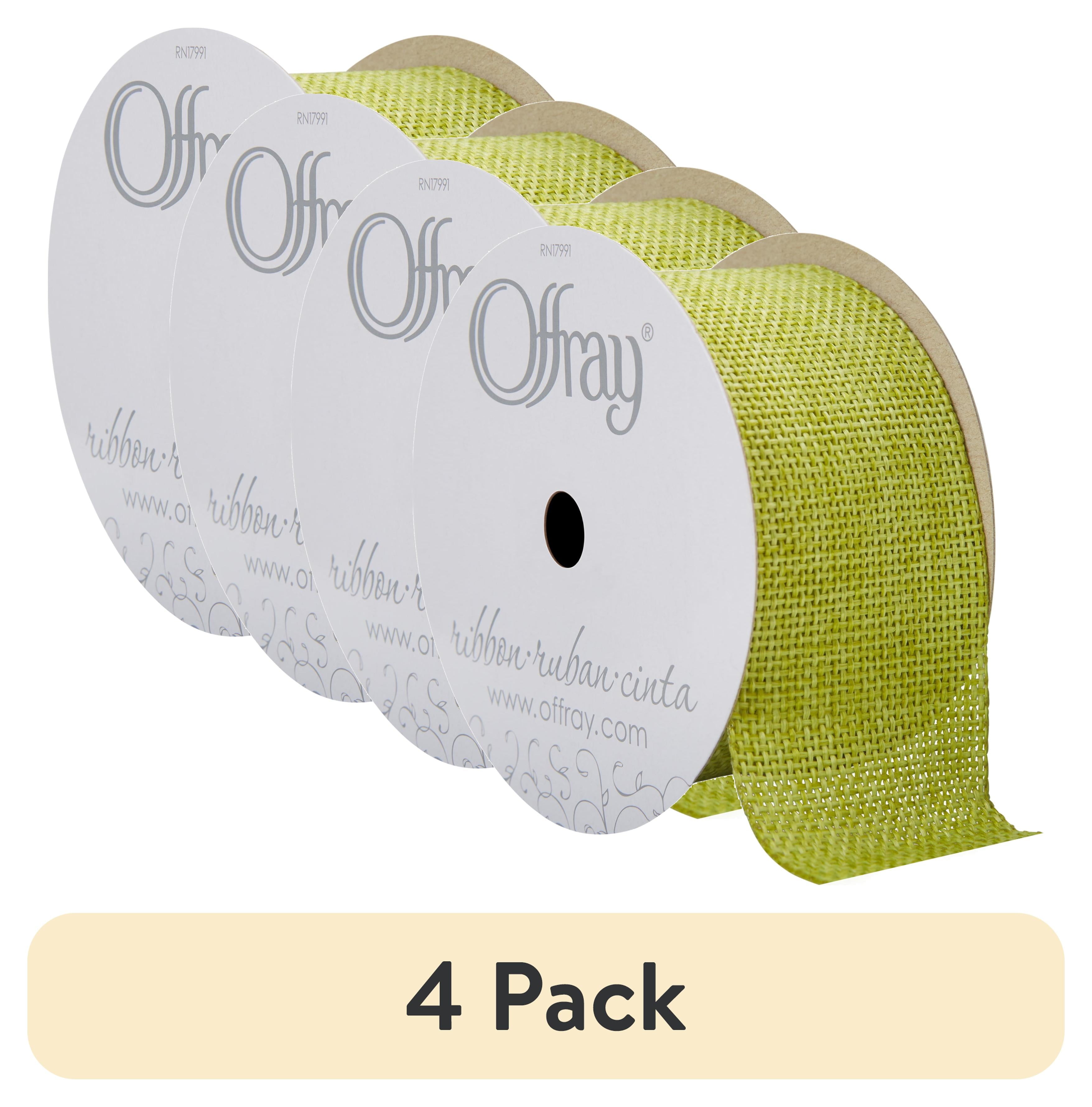 Offray Ribbon, Torrid Orange 1 1/2 inch Woven Burlap Woven Ribbon, 9 feet