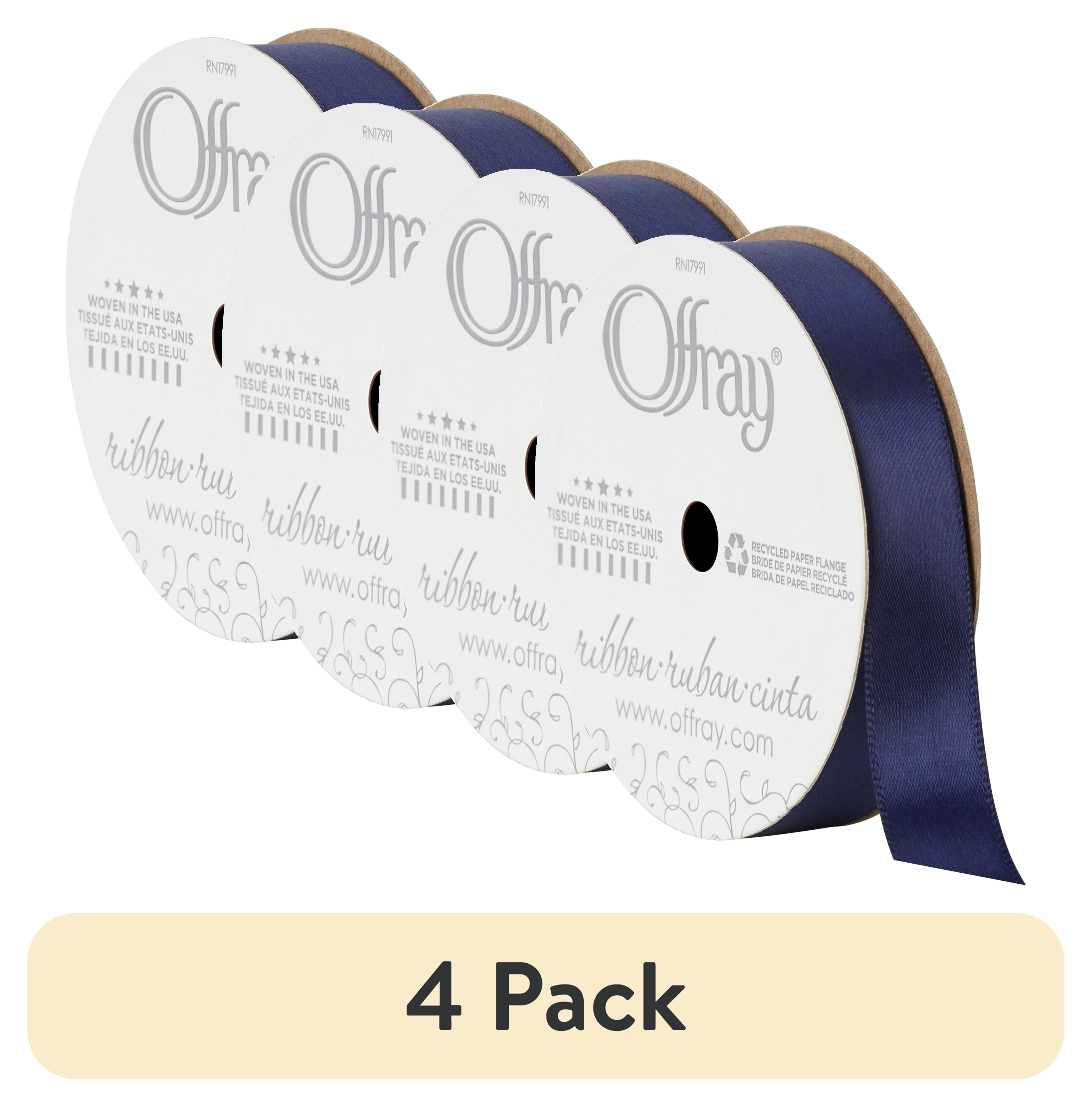 (3 pack) Offray Ribbon, Forest Green 5/8 inch Single Face Satin Polyester Ribbon, 18 feet