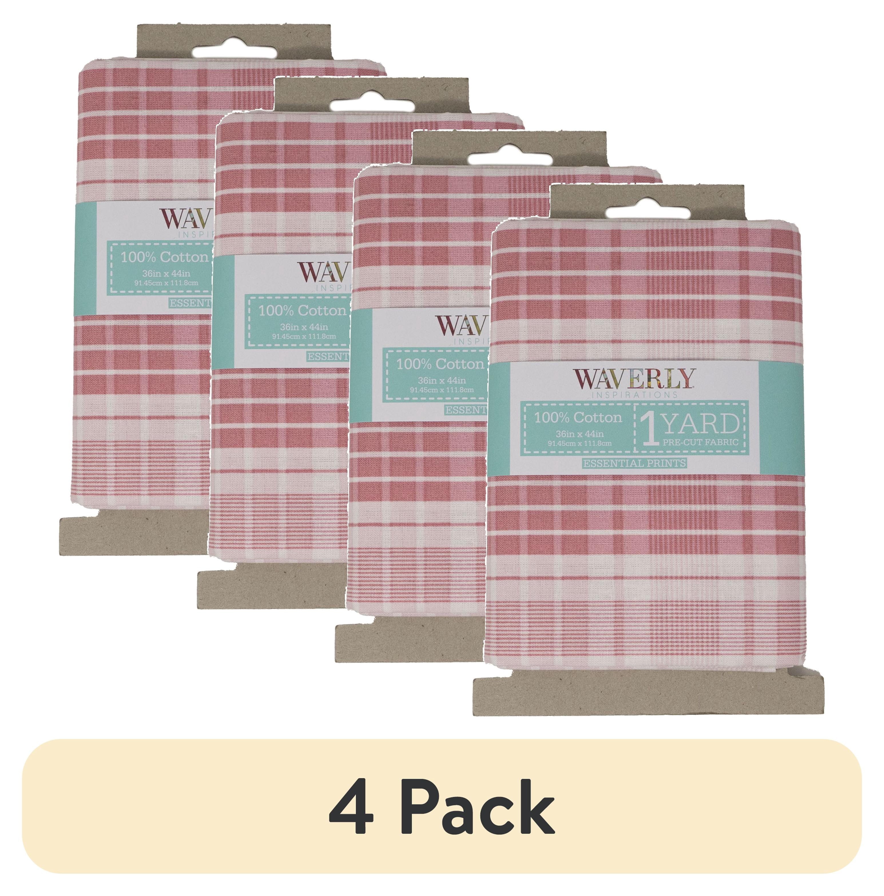 Waverly Inspirations 1 Yard Cut 100% Cotton Fabric, Plaid Tea Rose, 44 in Wide