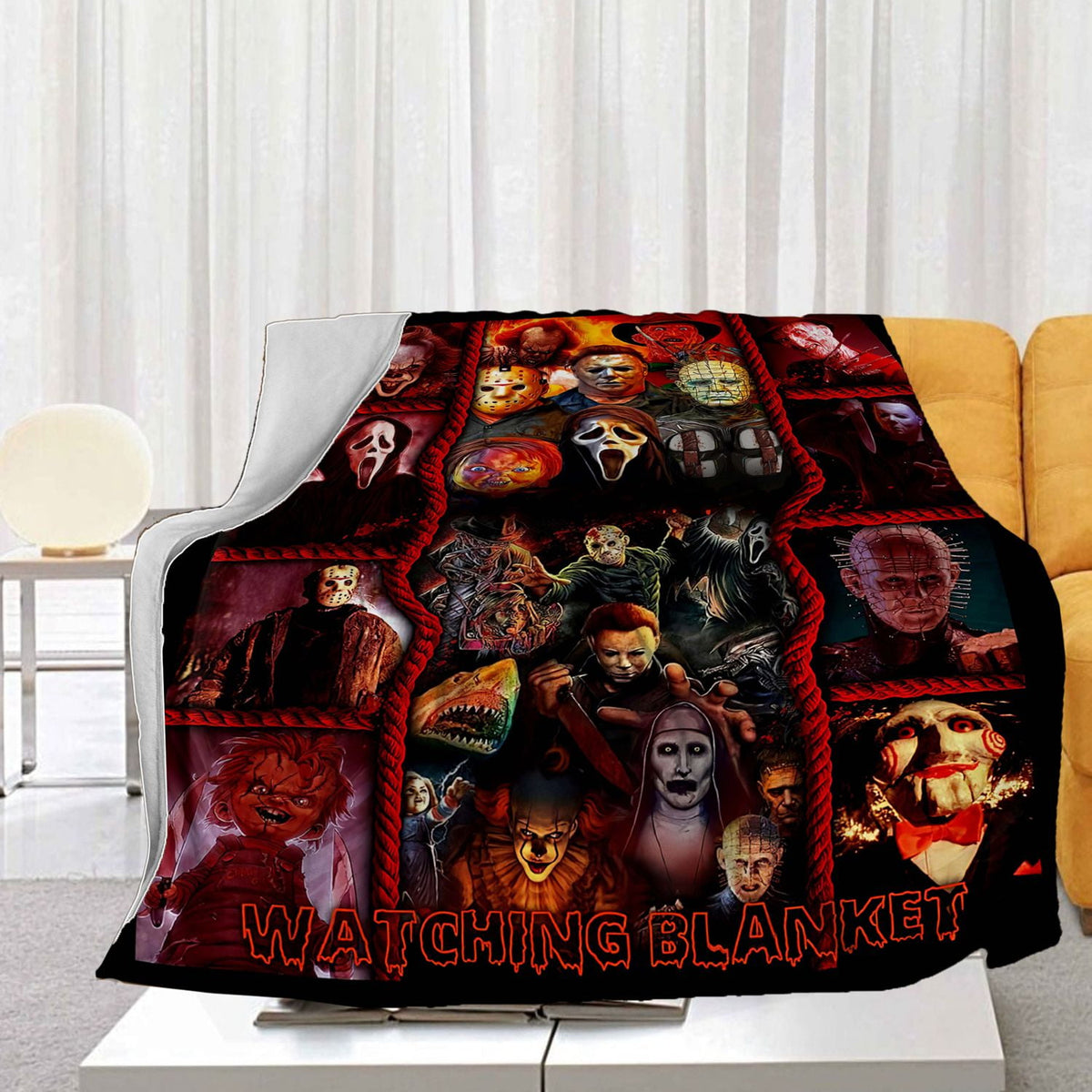 Jbralid This is My Horror Movie Watching Blanket, Horror Movie Blanket, Halloween Blanket, Scary Movie Blanket, Horror Blanket Gifts for Halloween 40x50 in