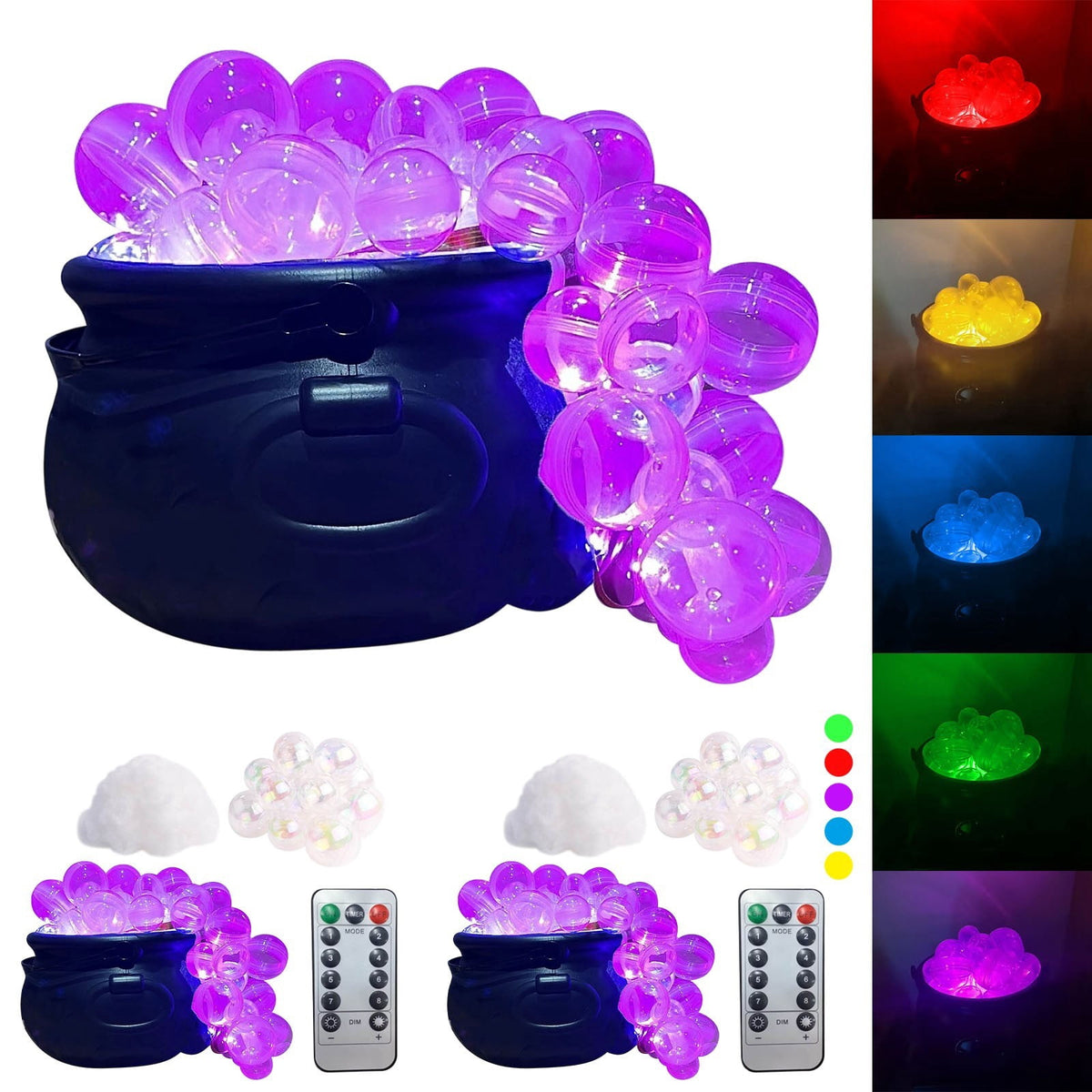 Muecwrye Halloween Decorations Outdoor, Halloween Clearance! Halloween Witches Cauldron on Tripod with Lights, DIY Bubbling Cauldron Set Decor for Home Porch Outside, Halloween Party Supplies
