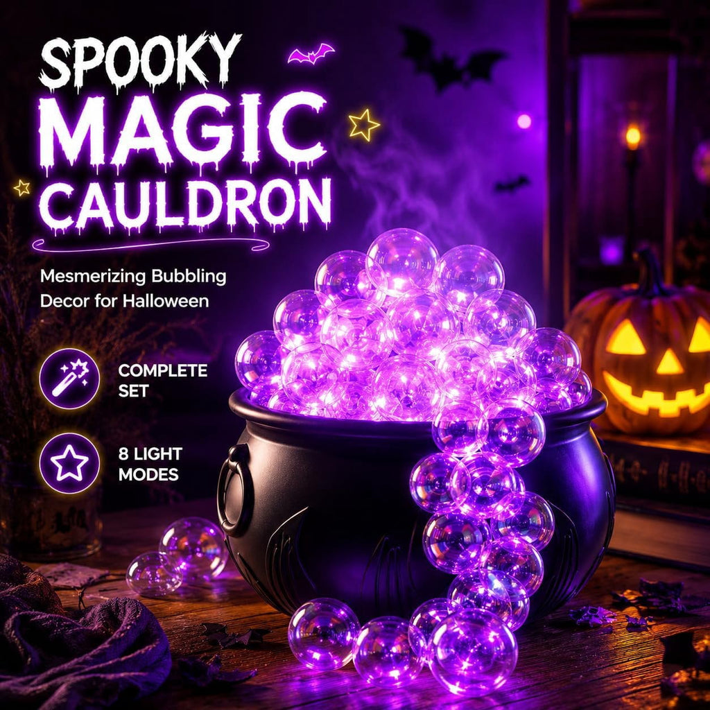 Halloween Decorations Indoor - DIY Bubbling Cauldron Set - Black Plastic Bowl Hocus Pocus Party Decoration - Spooky Vintage Decor for Home Kitchen Room Party Table