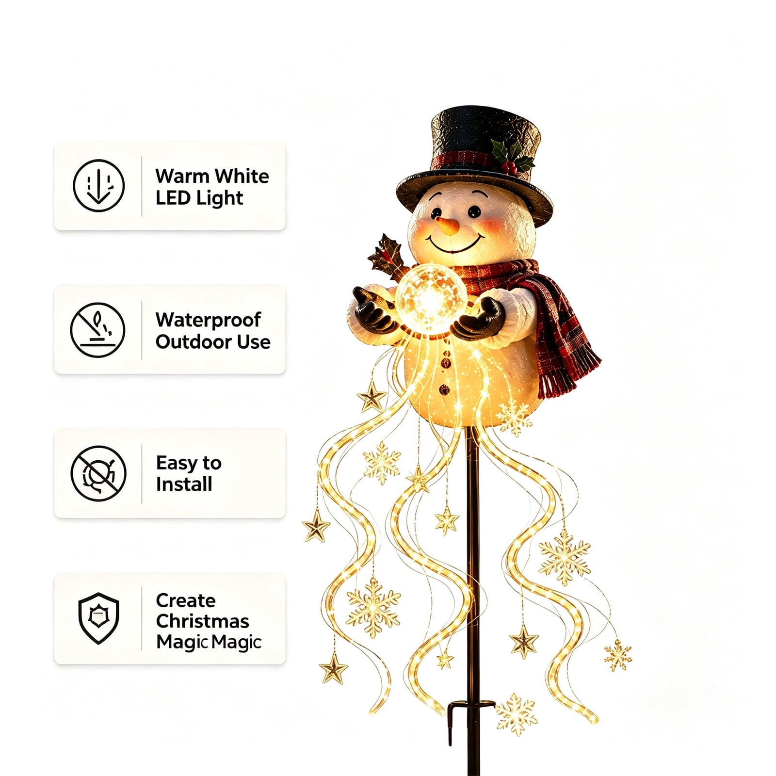 Halloween Witch Cauldron Garden Stake Lights, 2.7Ft LED Color Waterfall-Style Light Flow Flying Witch Garden Stake, Waterproof Weather Resistant Projector Lights for Outdoor Yard, Lawn, Pathway