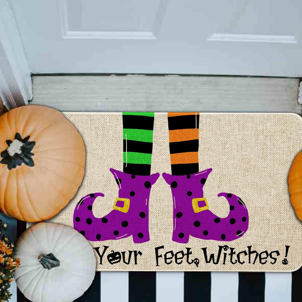 BOOHIT Halloween Door Mat 31x19 Inch Indoor Outdoor Entrance Floor Home Decoration (Pumpkin Head Spooky)