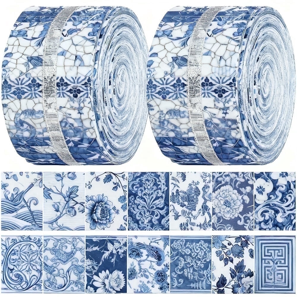 Heymaple 40Pcs Jelly Roll Fabric Strips for Quilting and Sewing, 2.6" x 20" Precut Fabric Squares for DIY Craft Handmade Accessories, Chinoiserie Series