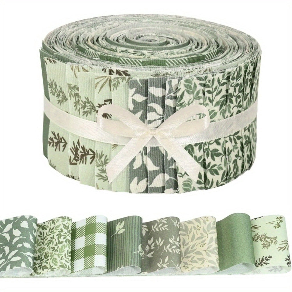 Heymaple 40Pcs Jelly Roll Fabric Strips for Quilting and Sewing, 2.6" x 20" Precut Fabric for DIY Crafting, Spring Series
