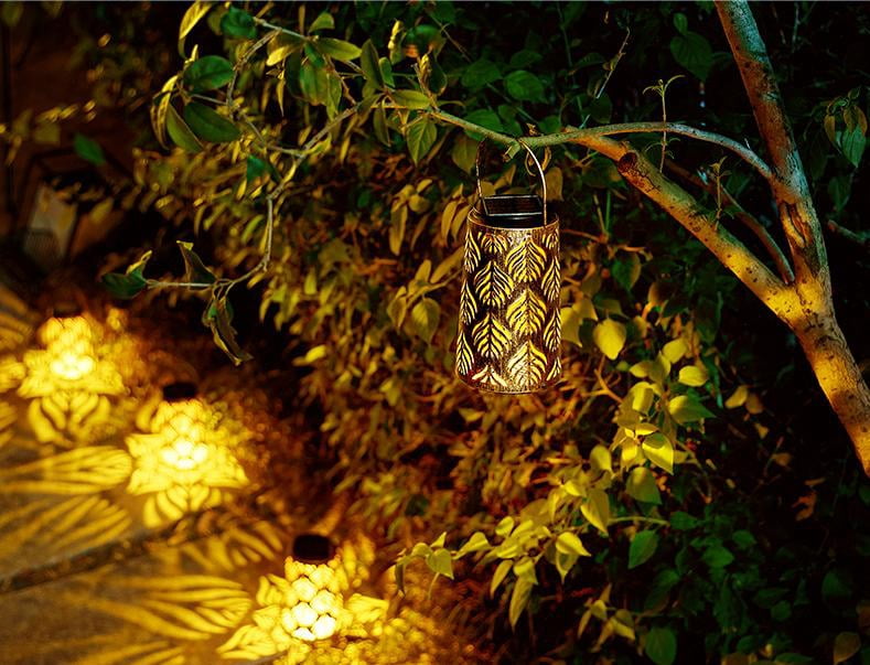 2 Pack Solar Hanging Lantern Lights - Outdoor Waterproof Decorative Lanterns for Patio, Garden, Yard, Front Porch - Retro LED Lighting for Halloween, Christmas & Holiday Decor