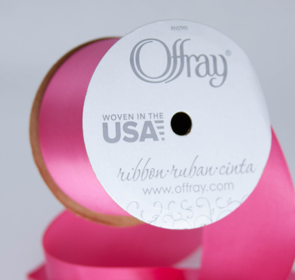 (2 pack) Offray Ribbon, Red 2 1/4 inch Single Face Satin Polyester Ribbon for Sewing, Crafts, and Gifting, 9 feet, 1 Each