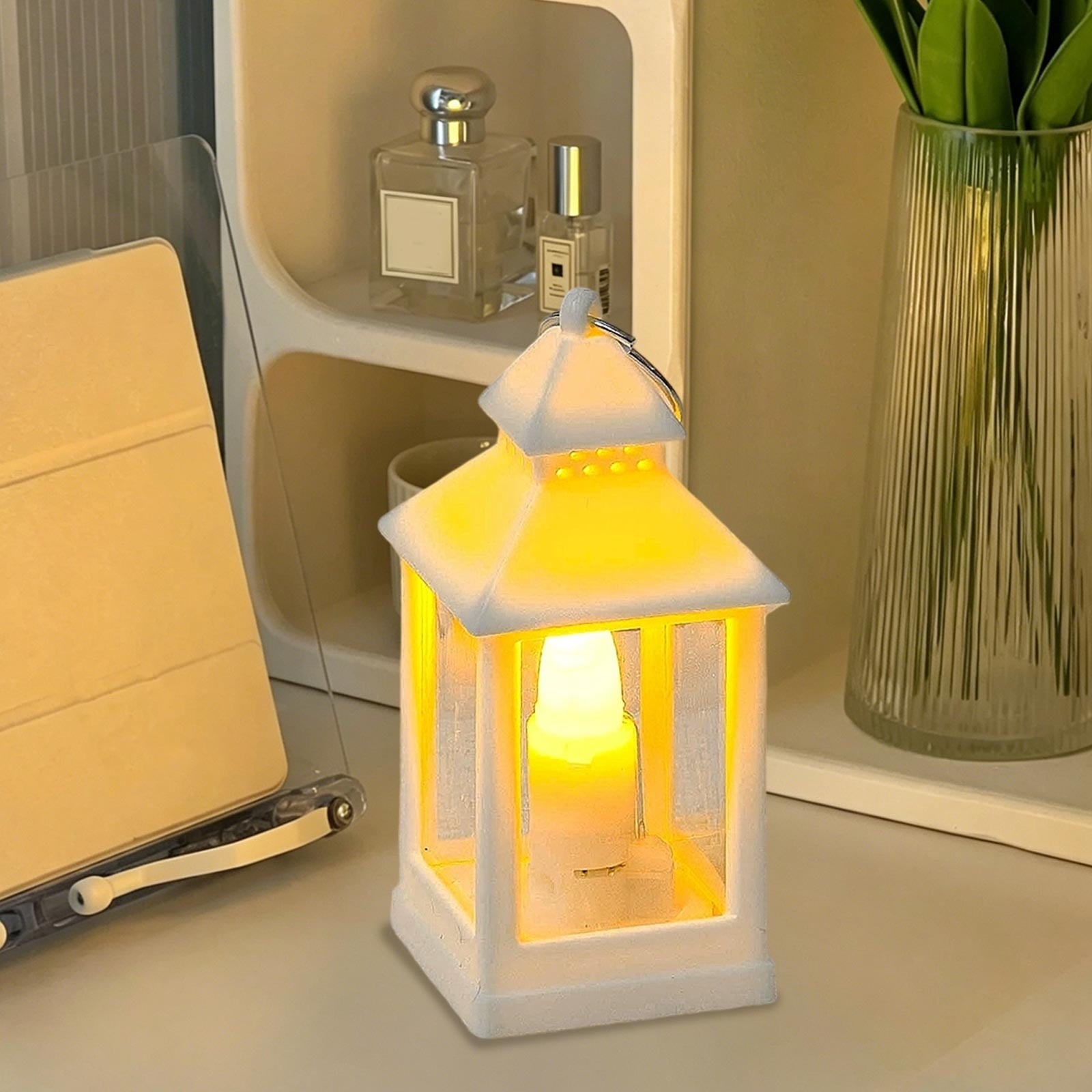 Djiypn Mini Lanterns 2Pack LED Small Lanterns Decorative Indoor Outdoor Hanging Lantern Decorative Candle Light Farmhouse Decor for Weddings Western Camping Party Halloween Christmas Decorations