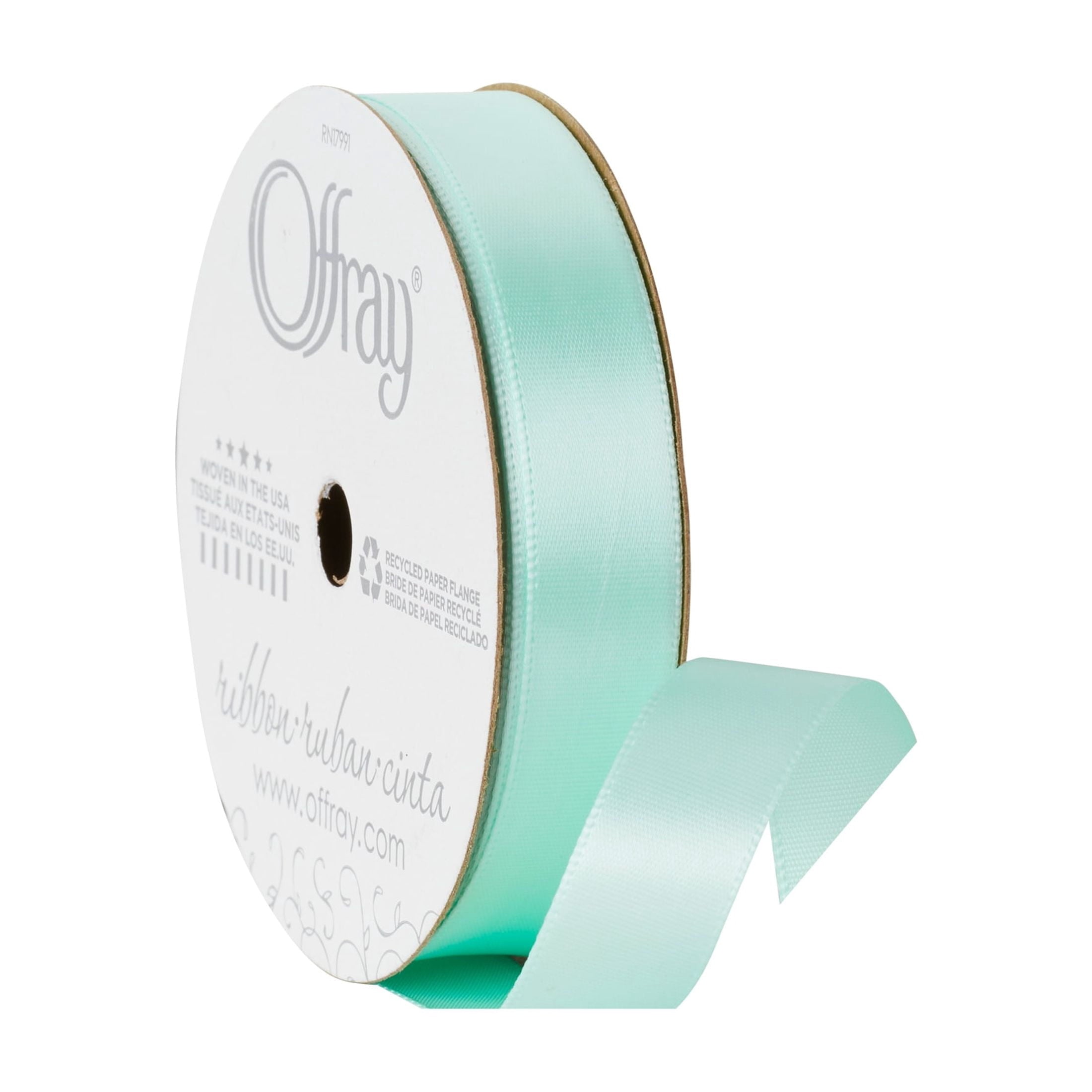 (3 pack) Offray Ribbon, Forest Green 5/8 inch Single Face Satin Polyester Ribbon, 18 feet