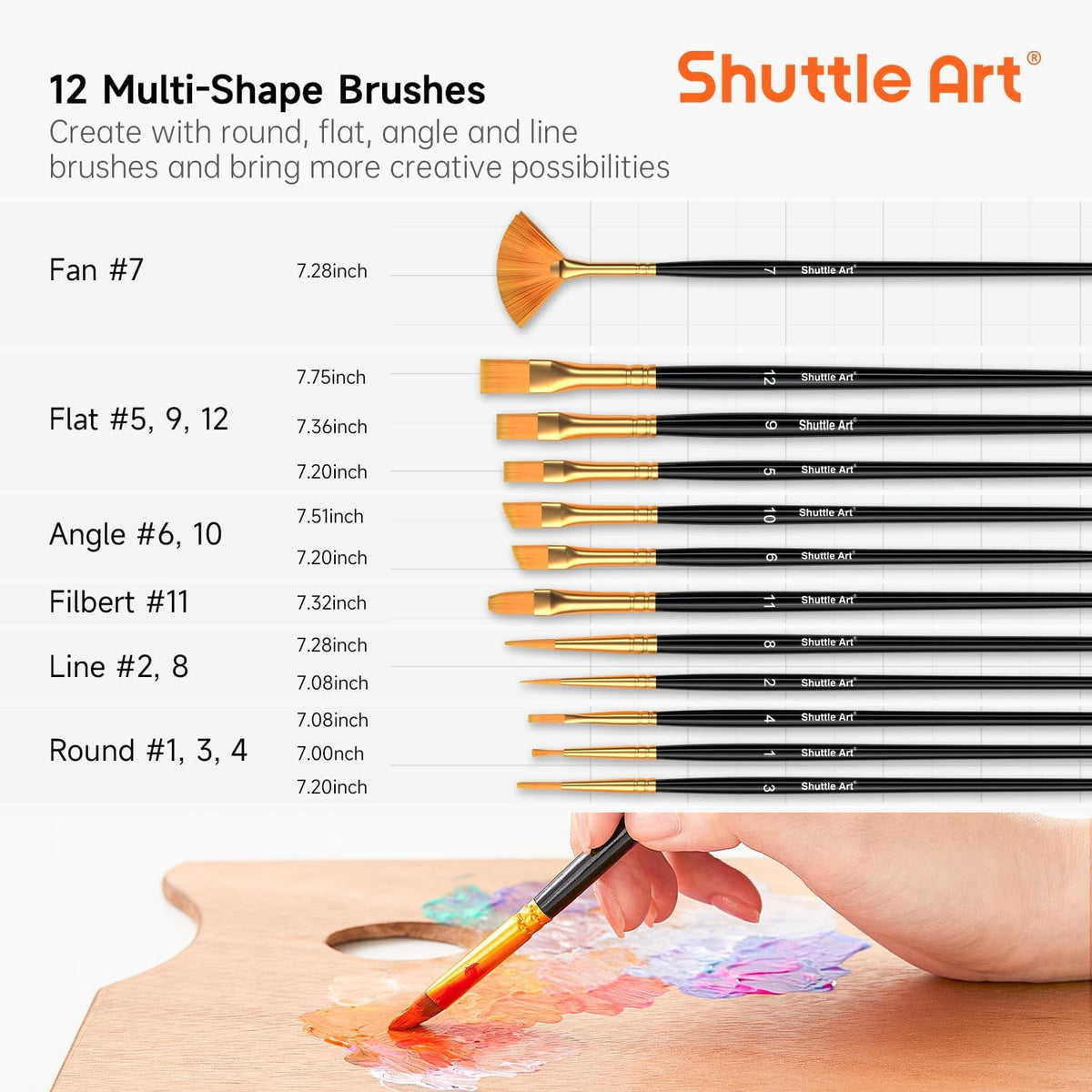 Shuttle Art Acrylic Paint Set, 36 Colors Acrylic Paint with Brushes & Palette, 2oz Bottles, Rich Pigments Non-toxic Paint for Artists Adults, Art Supplies for Canvas Rock Ceramic Wood Painting