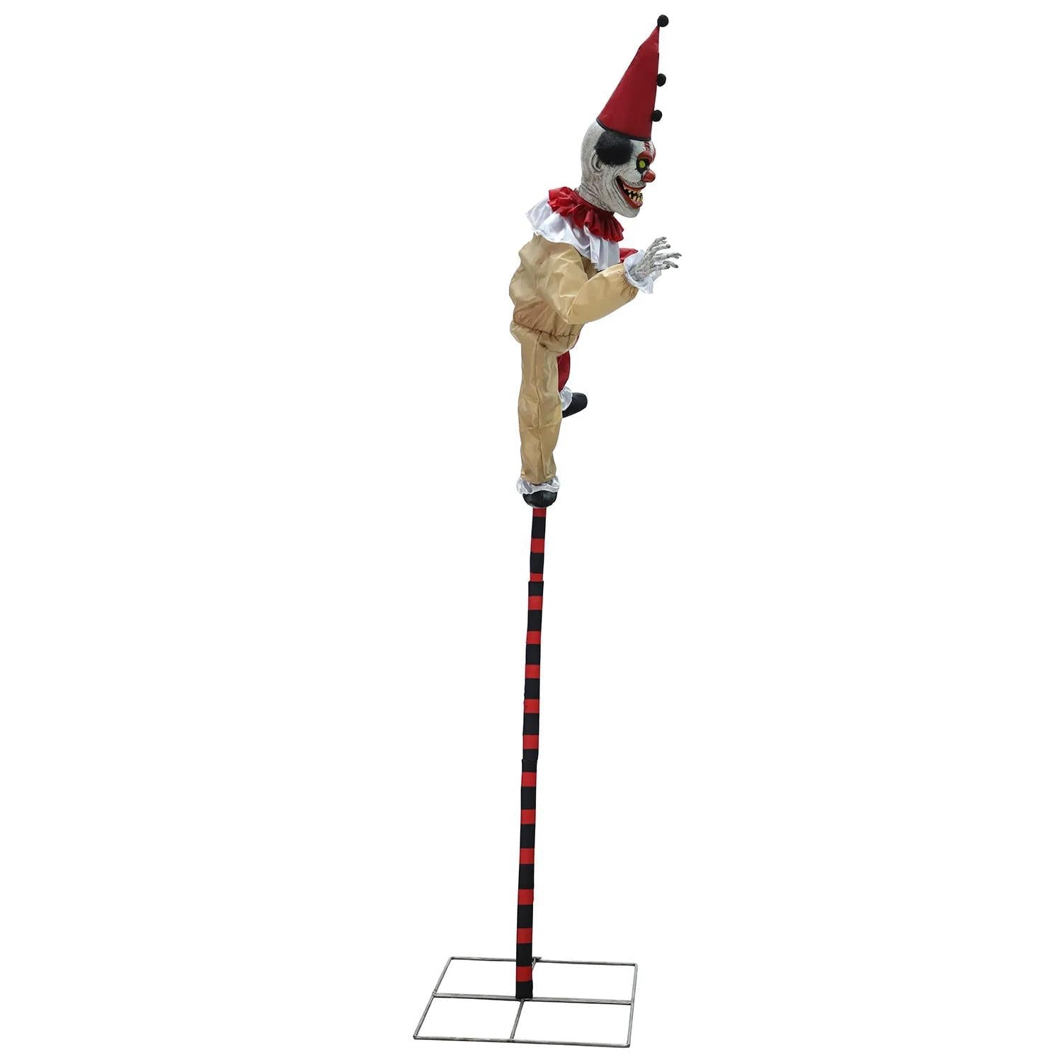 Seasonal Visions 8 ft Sideshow Balancing Clown Animated Prop - Red
