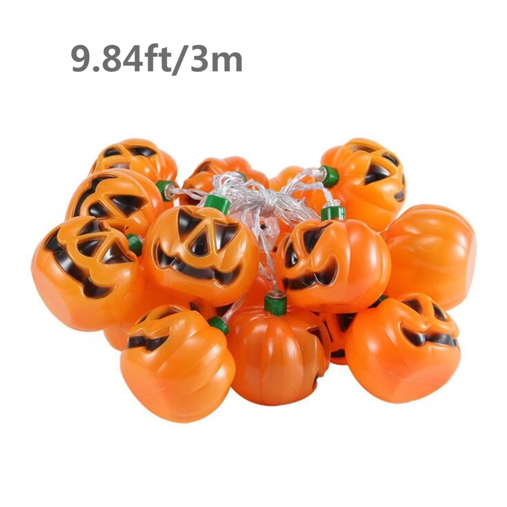 BZPIZ Halloween Decorations Halloween Pumpkin String Lights Pumpkin String Lights Plug in, 20 Orange Lights String Connectable Indoor/Outdoor for Outdoor, Indoor, Window, Patio, Party Dec