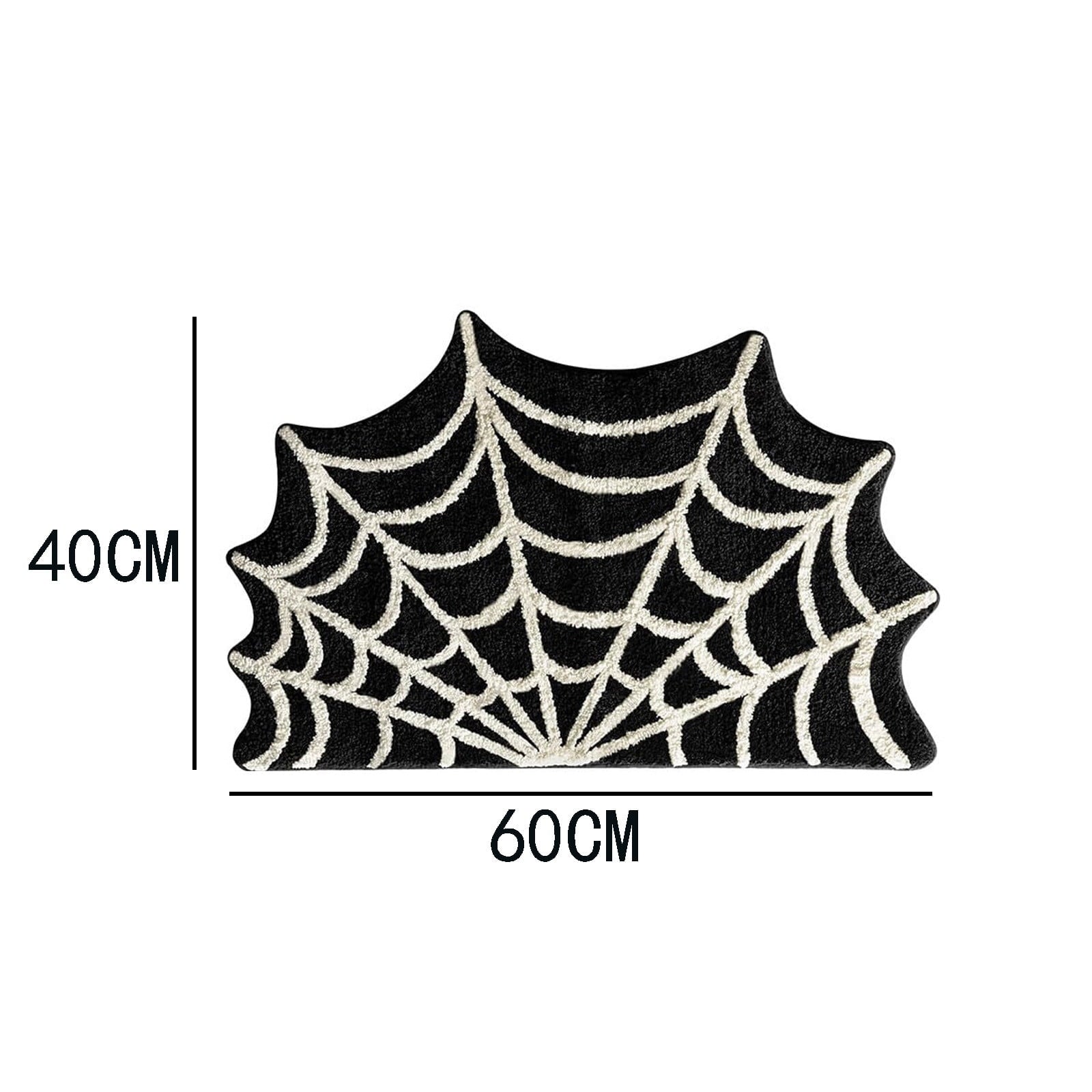 Premium Halloween Spider Web Doormat - Non-Slip Entrance Rug with Gothic Pattern for Front Door, Kitchen, Hallway, Soft PVC Material, Washable Floor Mat for Spooky Home Decor