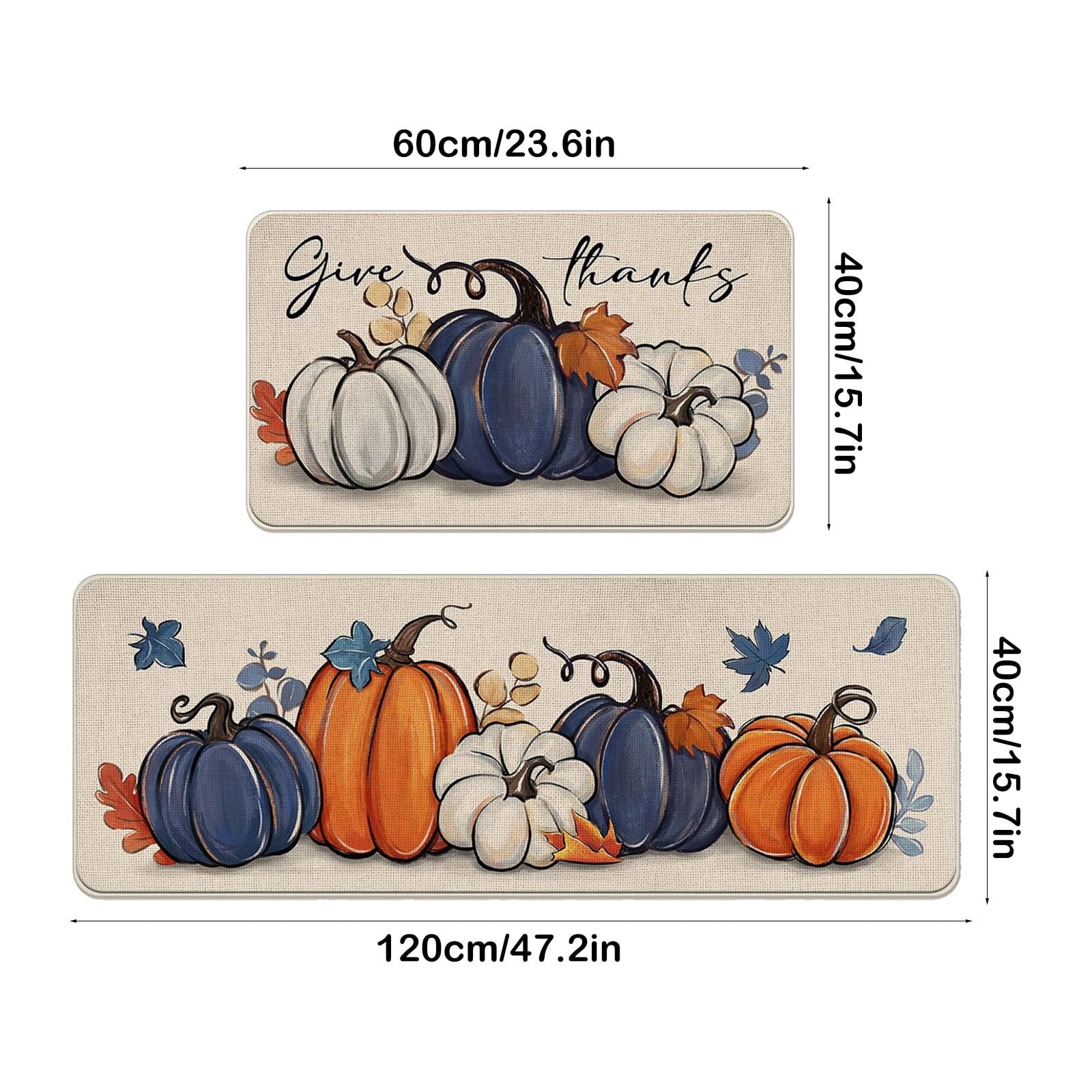 Stijggn Halloween Kitchen Mats for Floor Halloween Rugs Halloween Thanksgiving Decorations Doormat, Welcome Mats for Front Door,Spooky Outdoor Mats for Home Decor Holiday Decorative