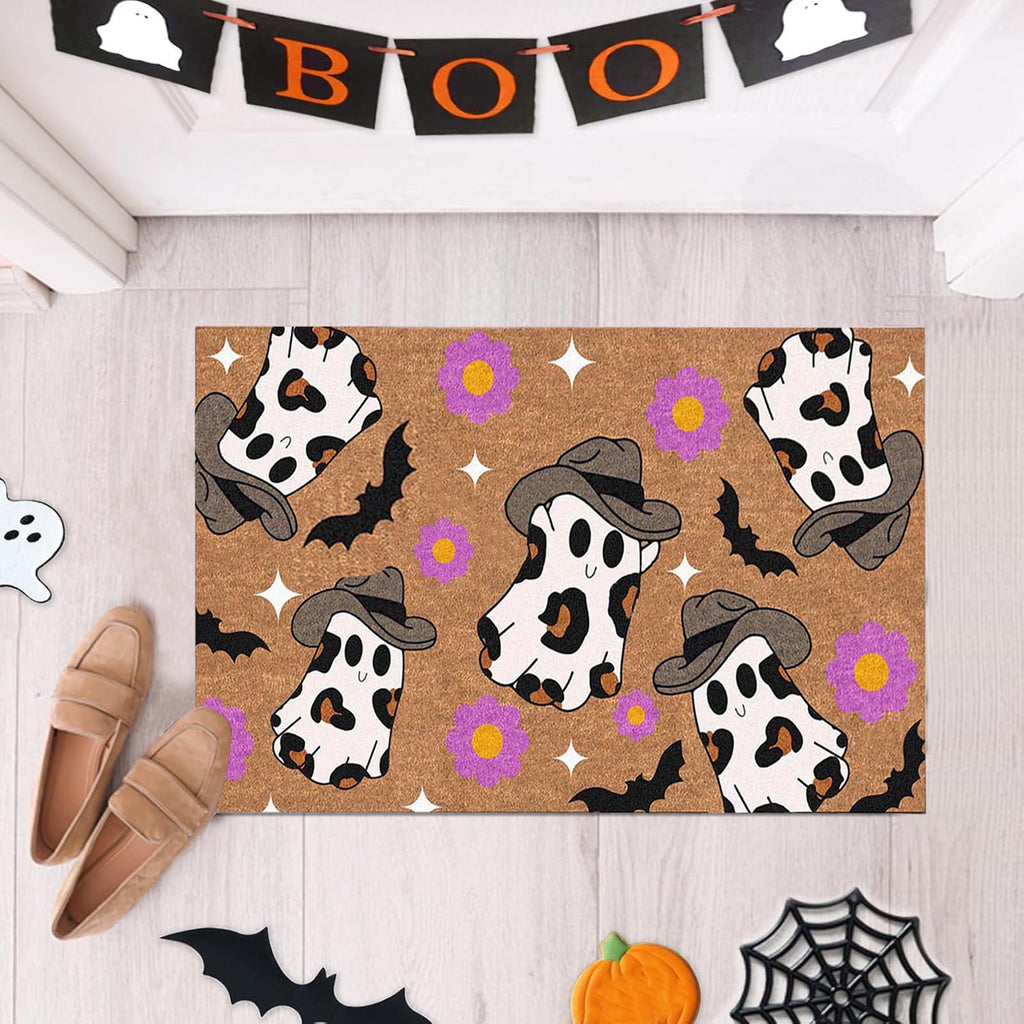 Fnyoxu Halloween Decorations, Halloween Thanksgiving Pumpkins Doormat Rug - Non-Slip Entrance Doormat Rug Indoor for Home/Bathroom/Kitchen/Bedroom