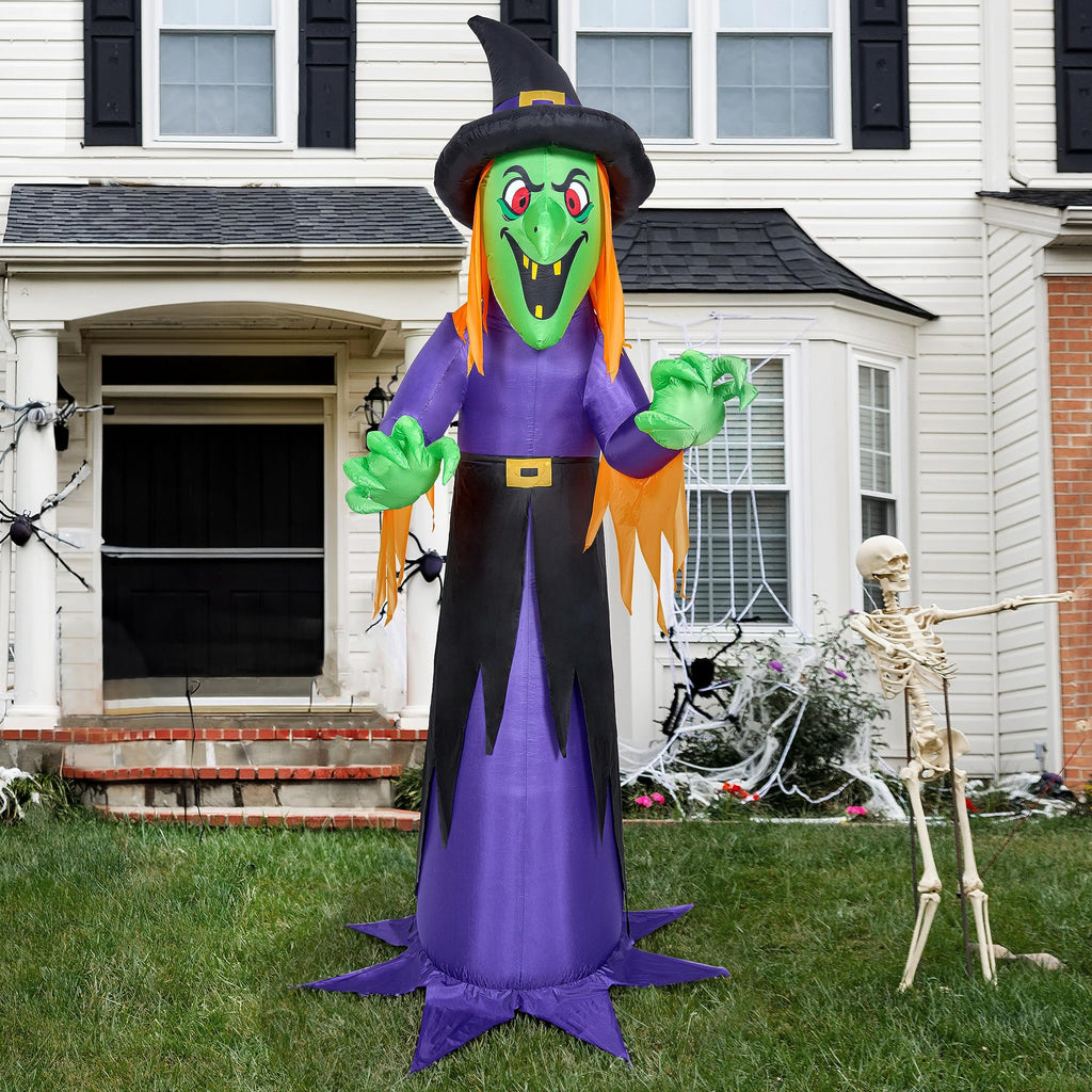 Joyfy 12 FT Halloween Inflatable Giant Grim Reaper Decoration with Built-in LEDs,Grim Reaper with Scythe Halloween Decorations Outdoor Blow Up Yard Lawn Decoration