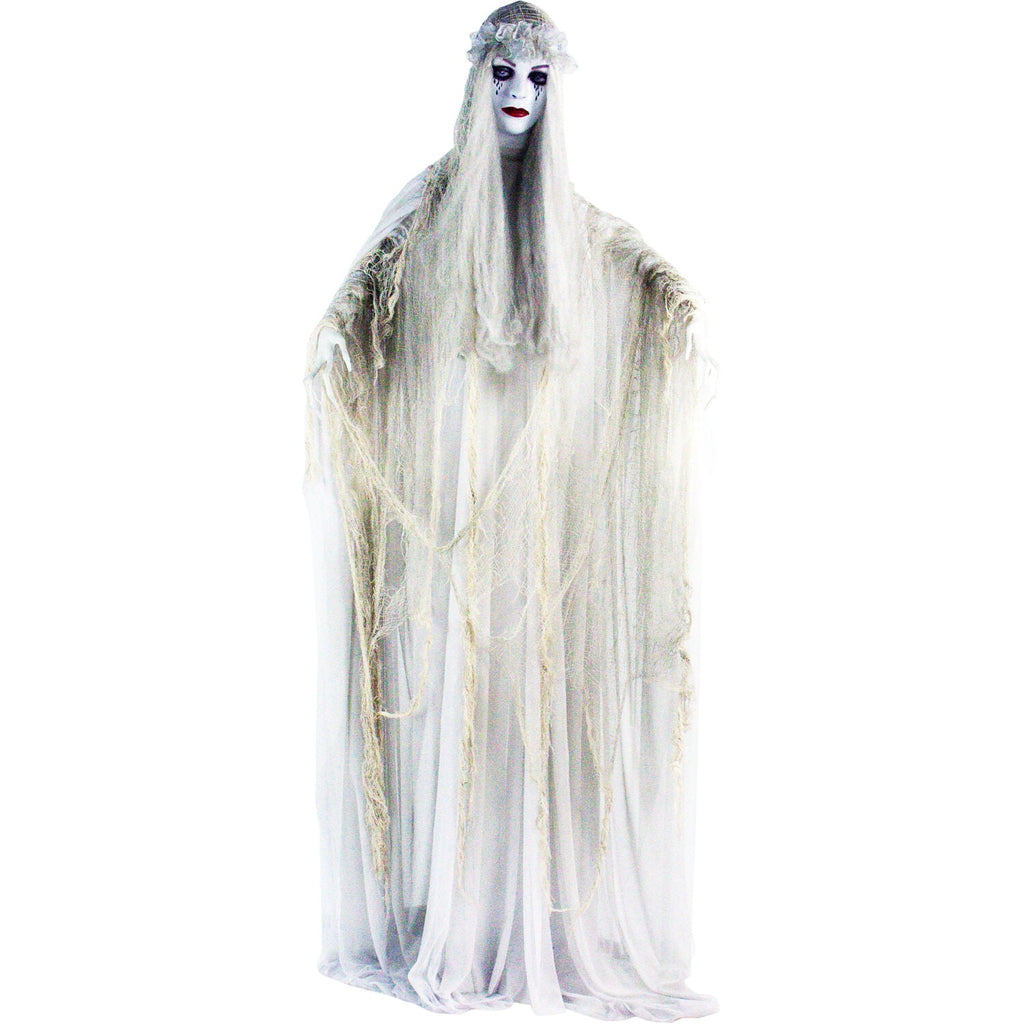 Haunted Hill Farm 6.5 Ft Life-Size Animatronic Bride Indoor/Outdoor Halloween Decoration, Multicolor, HHLADY-2FLSA