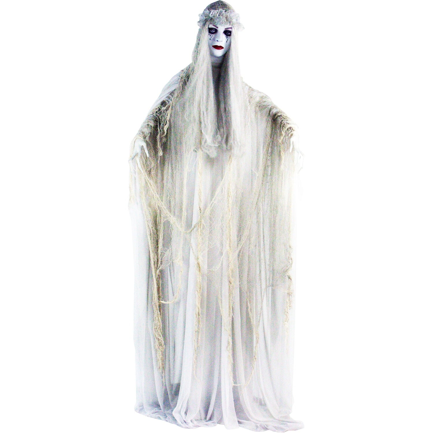 Haunted Hill Farm 6.5 Ft Life-Size Animatronic Bride Indoor/Outdoor Halloween Decoration, Multicolor, HHLADY-2FLSA