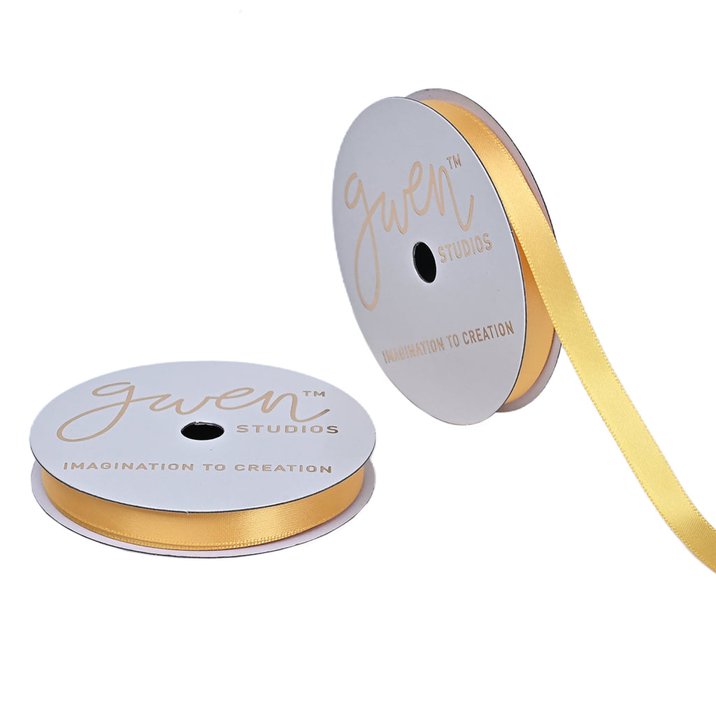 Hello Hobby 3/8" Yellow Gold Satin Ribbon, 6 Yards