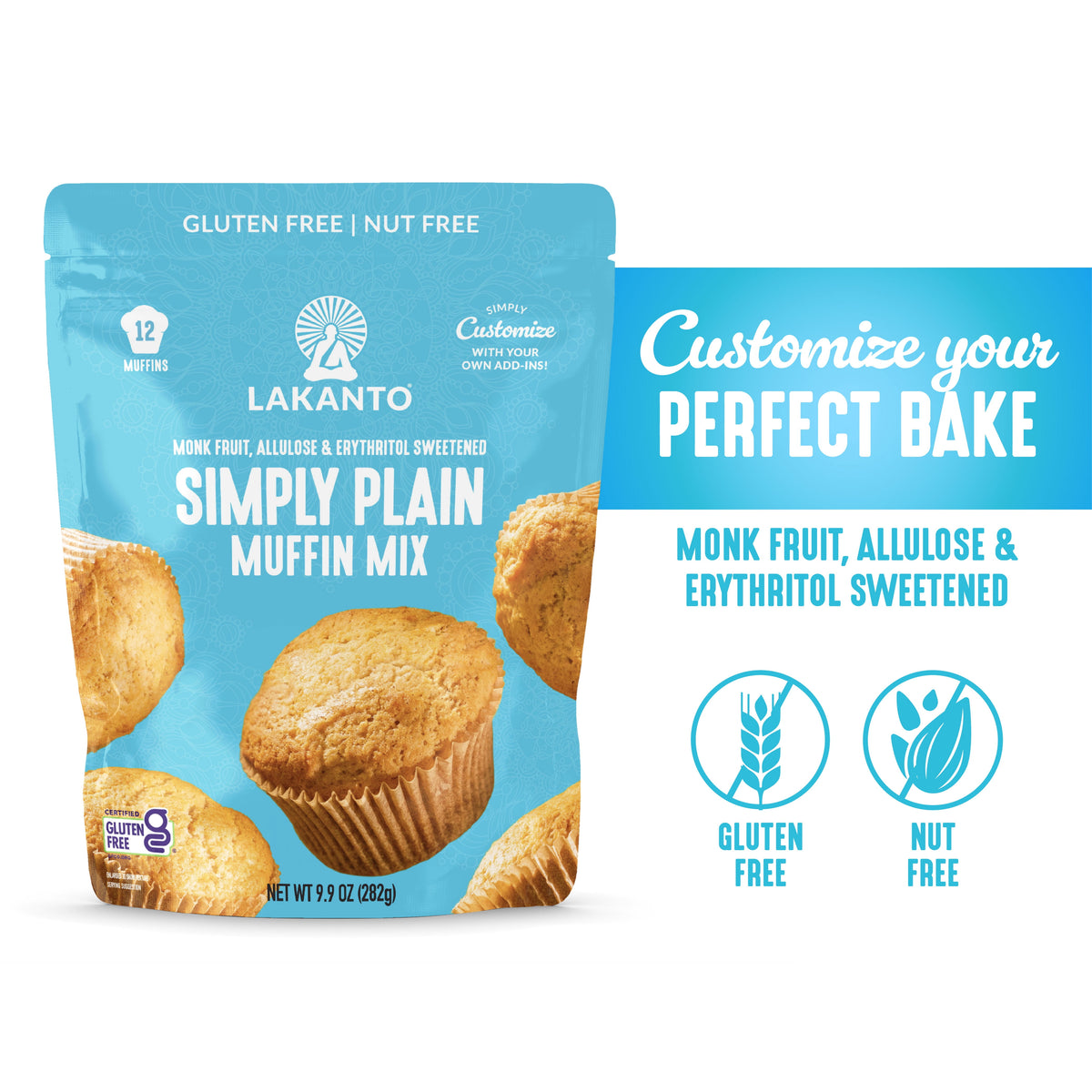 Lakanto Pumpkin Spice Muffin Mix - Sweetened with Monk Fruit and Allulose, Erythritol -8 Oz