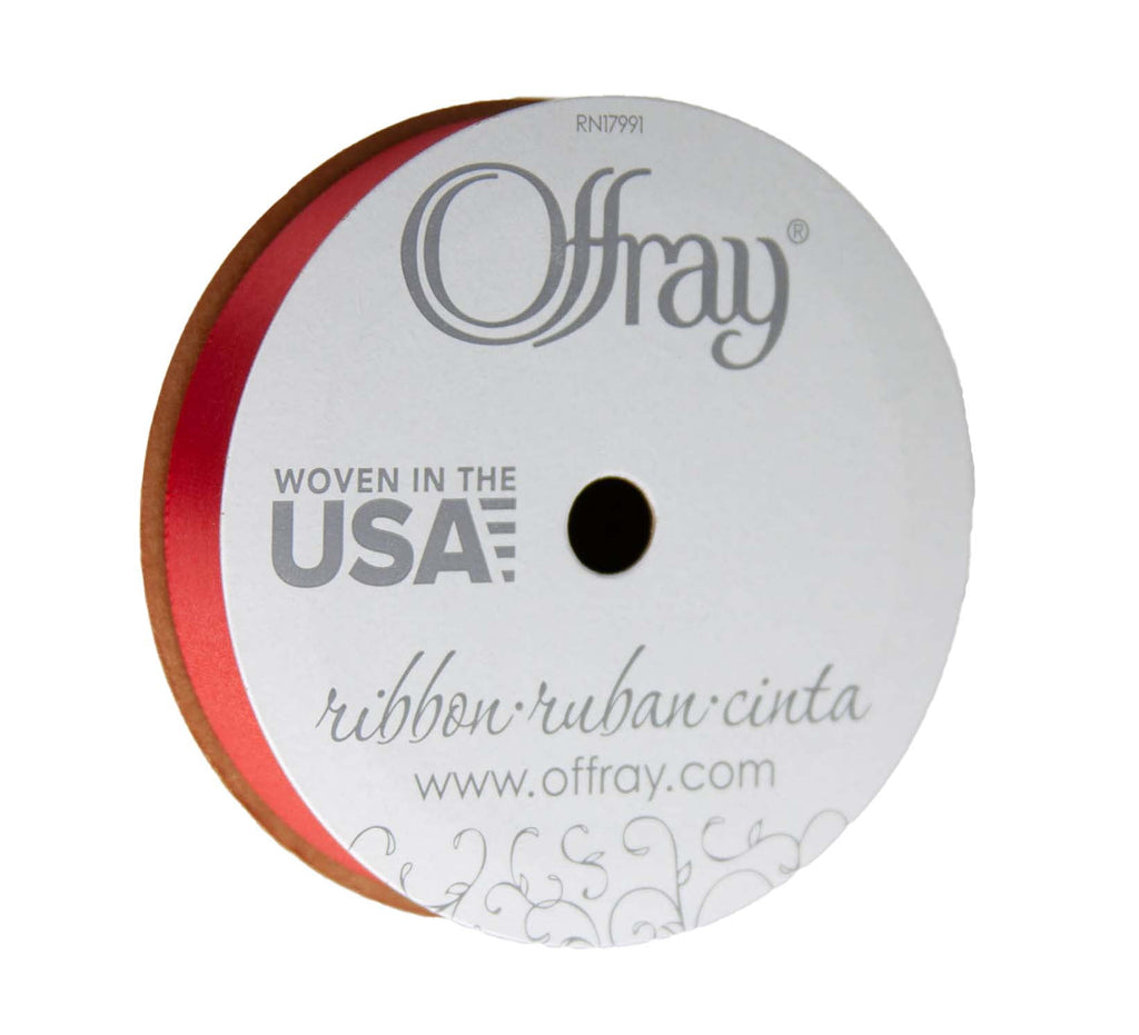 (3 pack) Offray Ribbon, Forest Green 5/8 inch Single Face Satin Polyester Ribbon, 18 feet