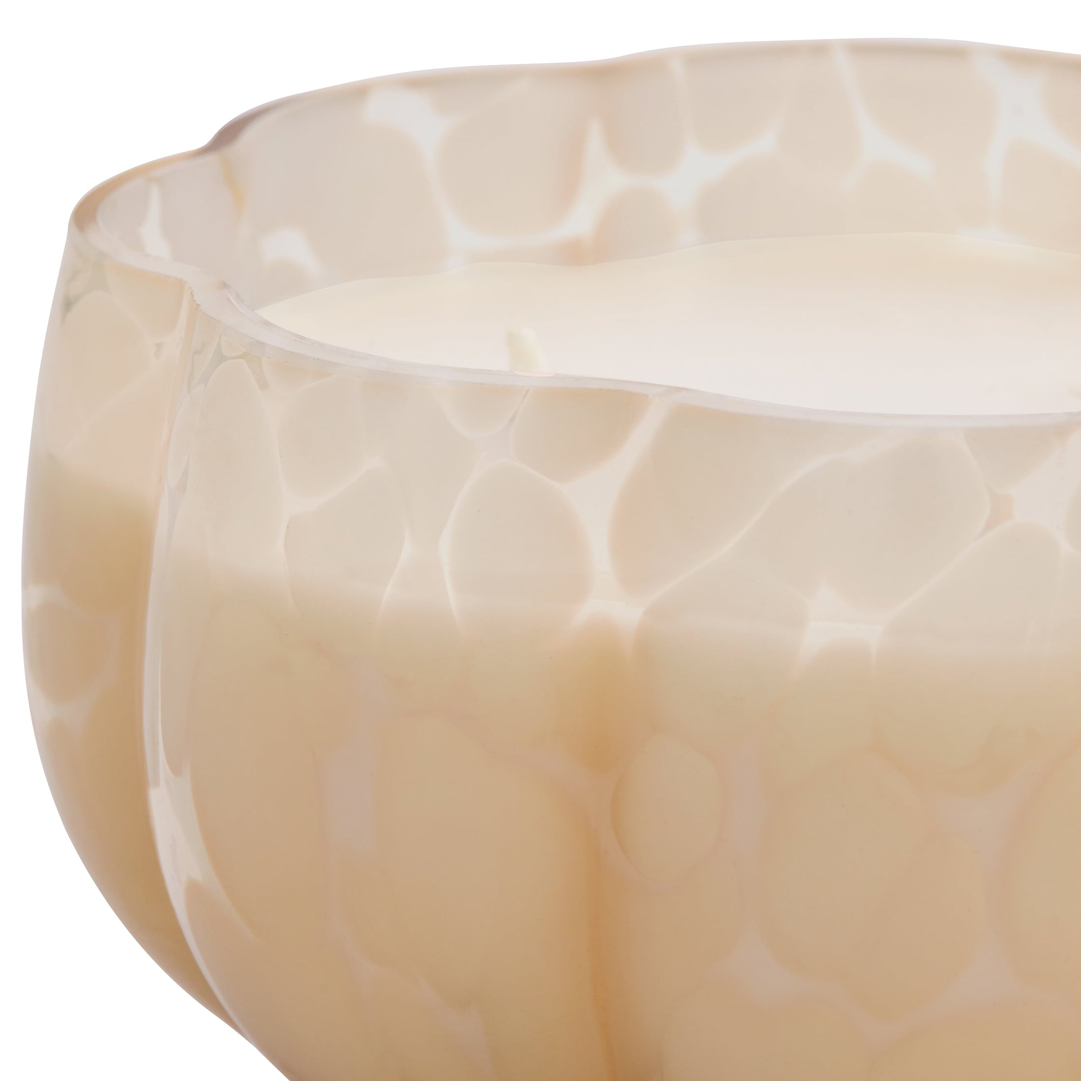 Better Homes & Gardens 2-Wick 18 oz White Tortoiseshell Glass Pumpkin Jar Candle, Pumpkin Snickerdoodle Swirl