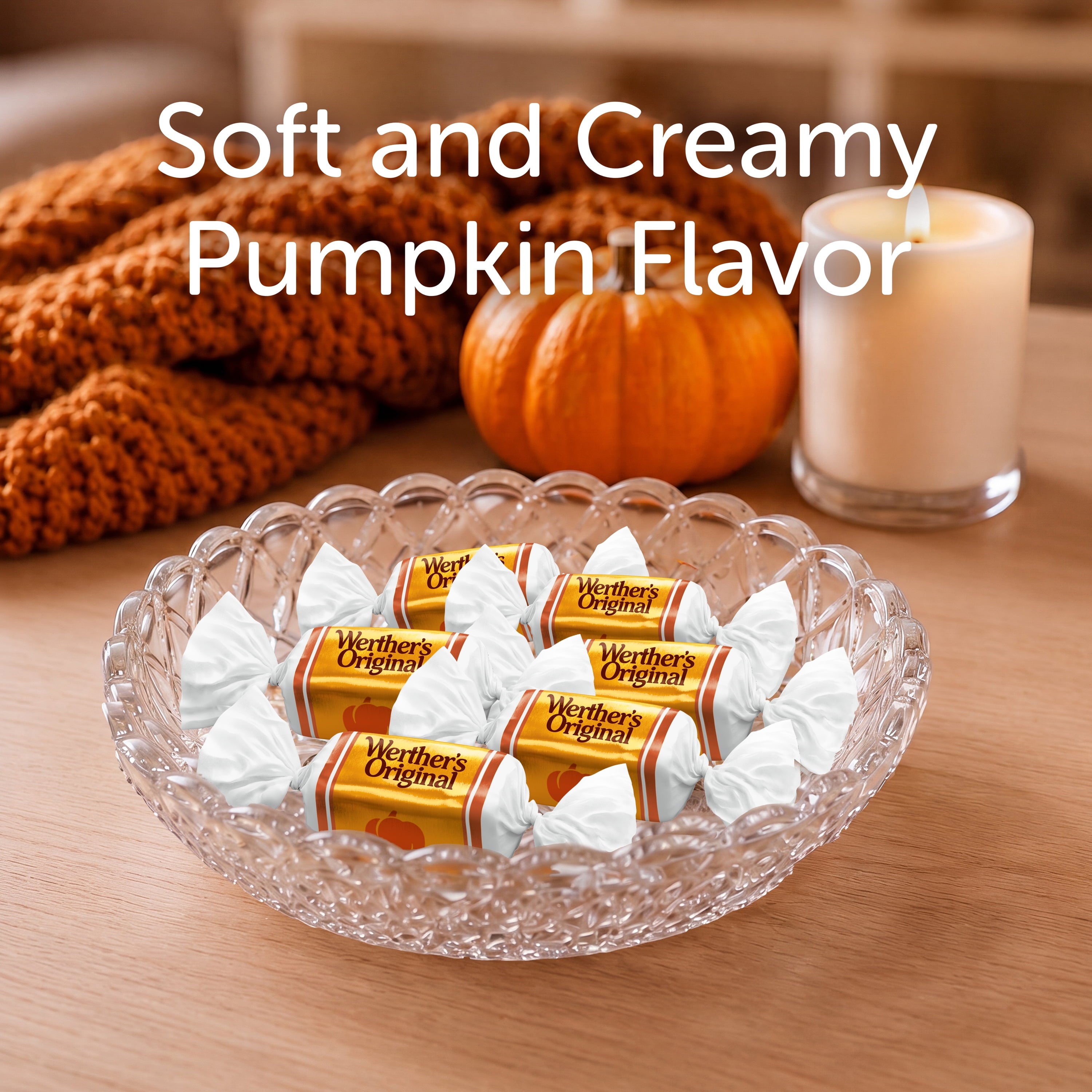 Werther's Original Limited Edition Fall Harvest Pumpkin Spice Soft Caramels, 8.57 oz Bag