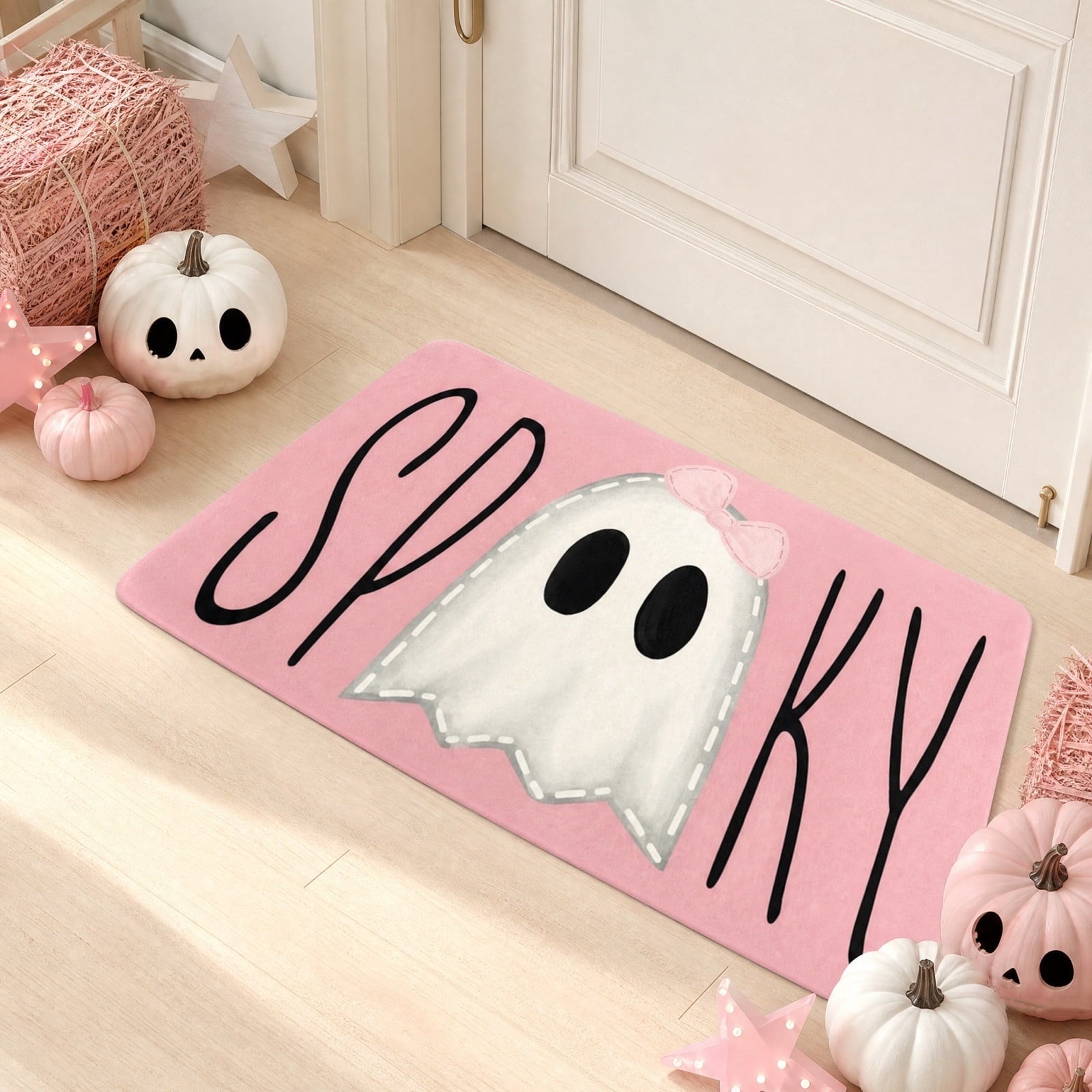 AuroraX Halloween Ghost Decor Outdoor Halloween Decoration Courtyard Tabletop Desktop Haunted Halloween Decoration for Yard Garden Pink