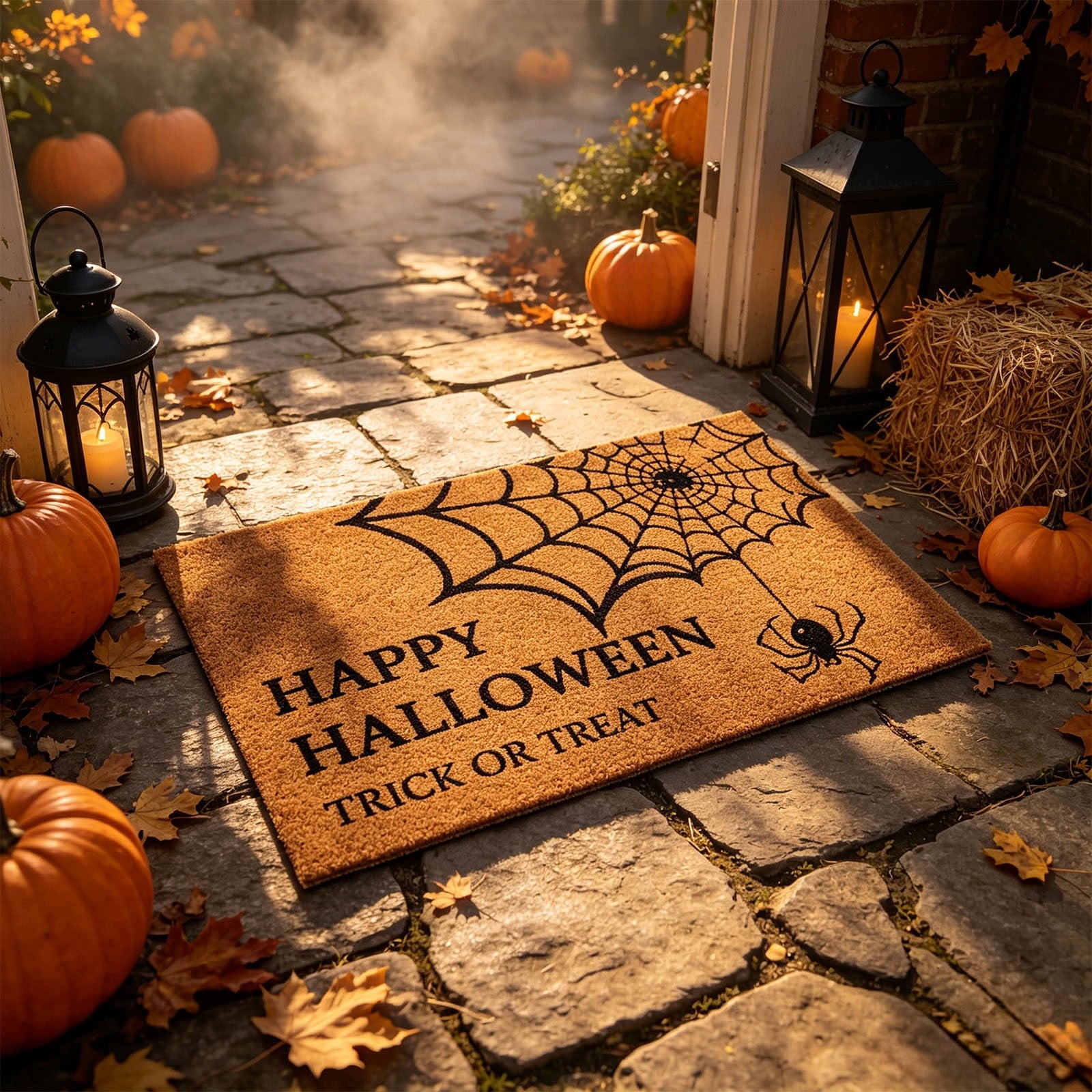 Halloween Ghost Door Mat, Cute Welcome Mat for Front Door Porch Entryway Haunted Outdoor Decor Spooky Decorative Entrance Doormat Non Slip Halloween Rug, 16" x 24"