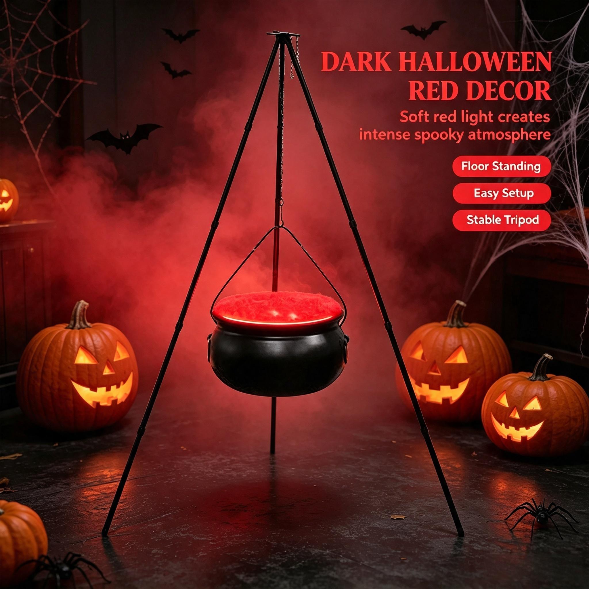 Muecwrye Halloween Decorations Outdoor, Halloween Clearance! Halloween Witches Cauldron on Tripod with Lights, DIY Bubbling Cauldron Set Decor for Home Porch Outside, Halloween Party Supplies