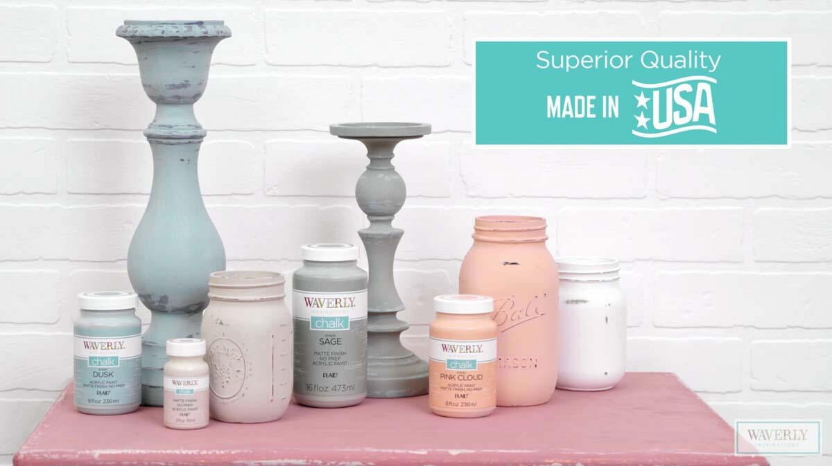 Waverly Inspirations Chalk Paint, Ultra Matte Finish, White, 8 fl oz