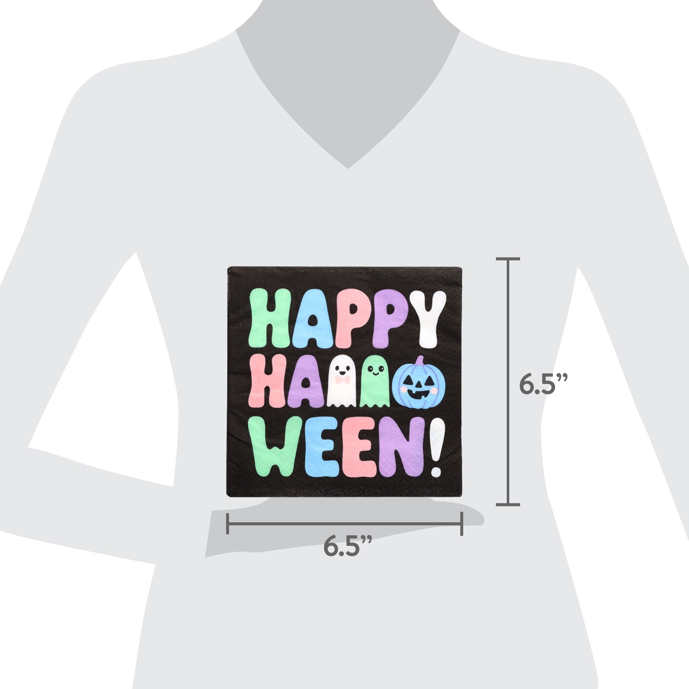 Happy Halloween Disposable Paper Napkins, Multicolor, 6.5" x 6.5", 16 Count, Halloween by Way To Celebrate