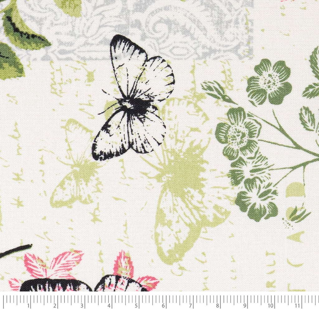 Waverly Inspirations 1 Yard Cut 100% Cotton Prints Fabric, Rose Cranberry, 44 in Wide for Quilting & Sewing