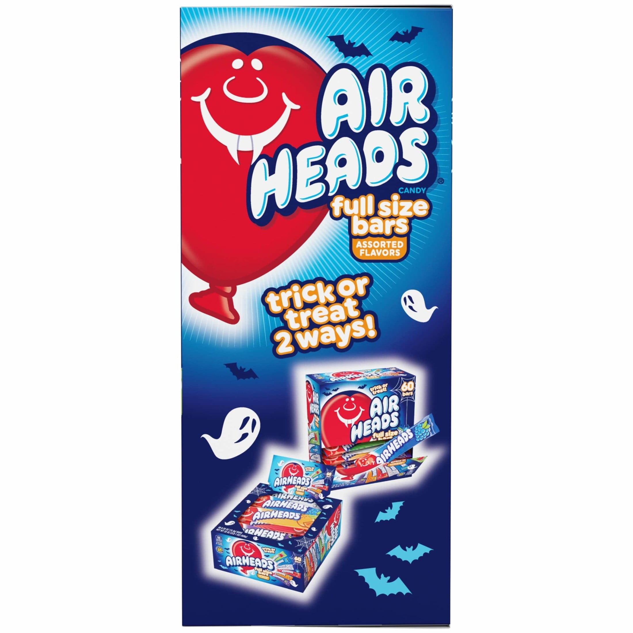 Airheads Halloween Chewy Candy Bars, Assorted, Nut Free, Regular Size, 33oz, 60 Count