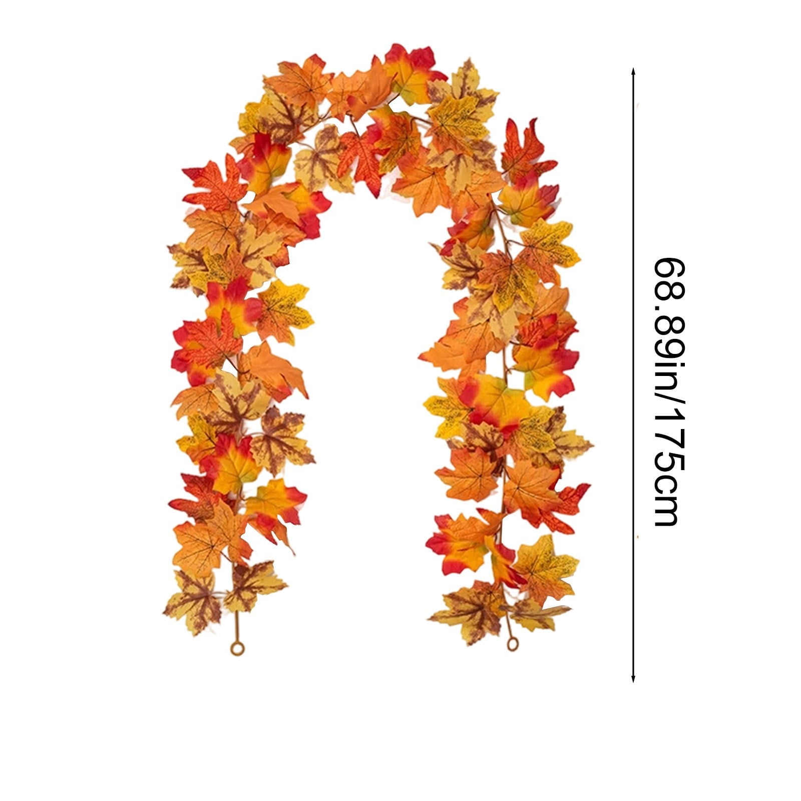 WKSCLPAI Halloween Maple Leaf Garland, Fall Vine Wreaths for Autumn Festivities Decor,Seasonal Garlands for Home,Halloween & Fall Decorations