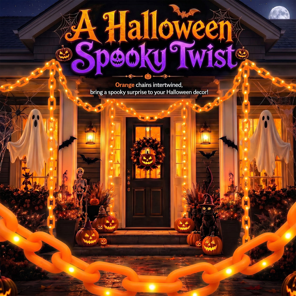DAYBETTER 10FT Halloween Chain Lights, 8 Modes, Purple Lighted Props Chains, Waterproof for Outdoor Party, Creepy Cosplay, Spooky Ornaments