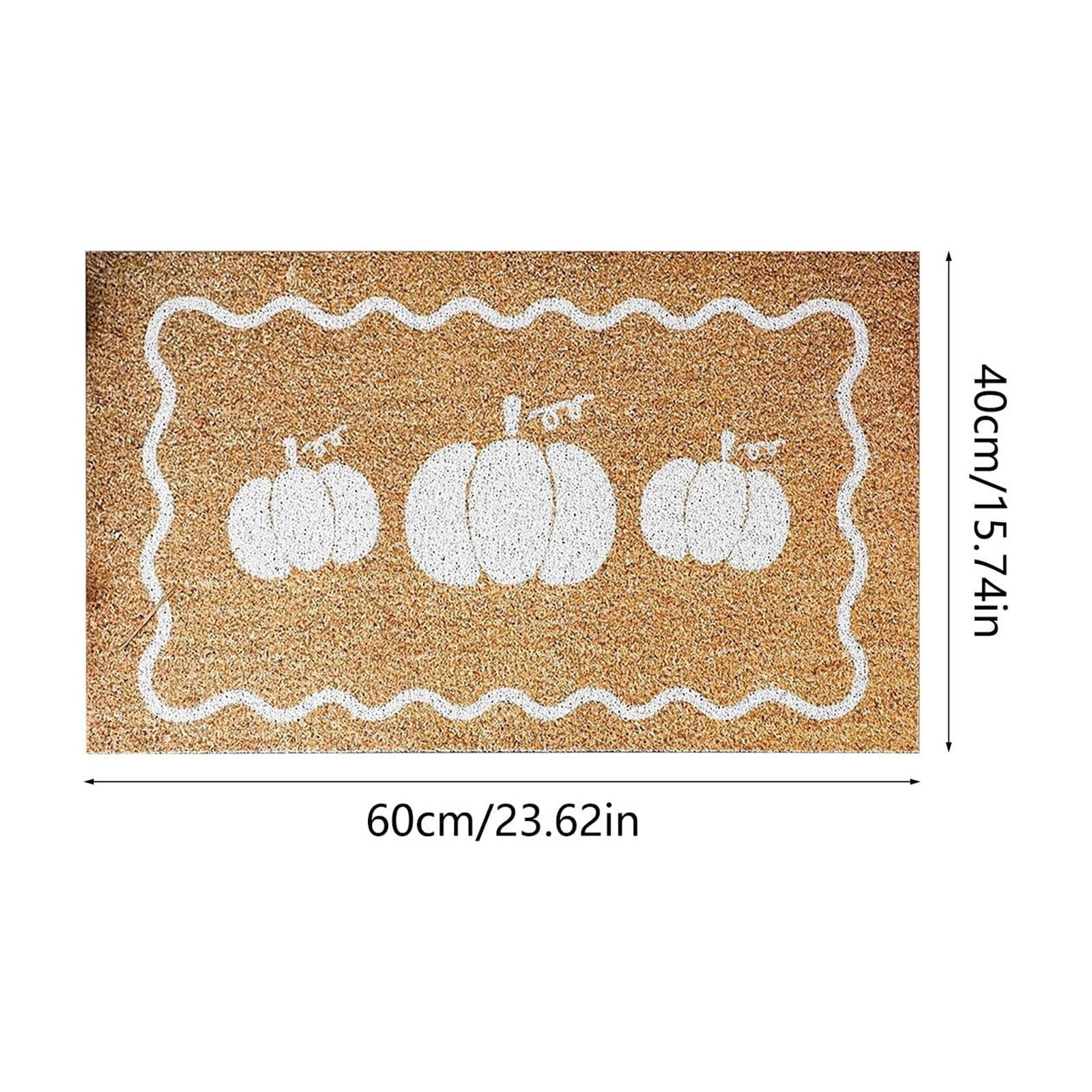 chaungfeng Welcome Fall Door Mat, Seasonal Pumpkin Decorative Doormat, Thick Non-Slip Rugs, for Indoor Outdoor Entrance Floor, Halloween Thanksgiving Decoration (23.6"X15.7")