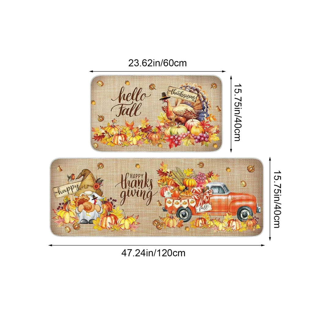 Stijggn Halloween Kitchen Mats for Floor Halloween Rugs Halloween Thanksgiving Decorations Doormat, Welcome Mats for Front Door,Spooky Outdoor Mats for Home Decor Holiday Decorative