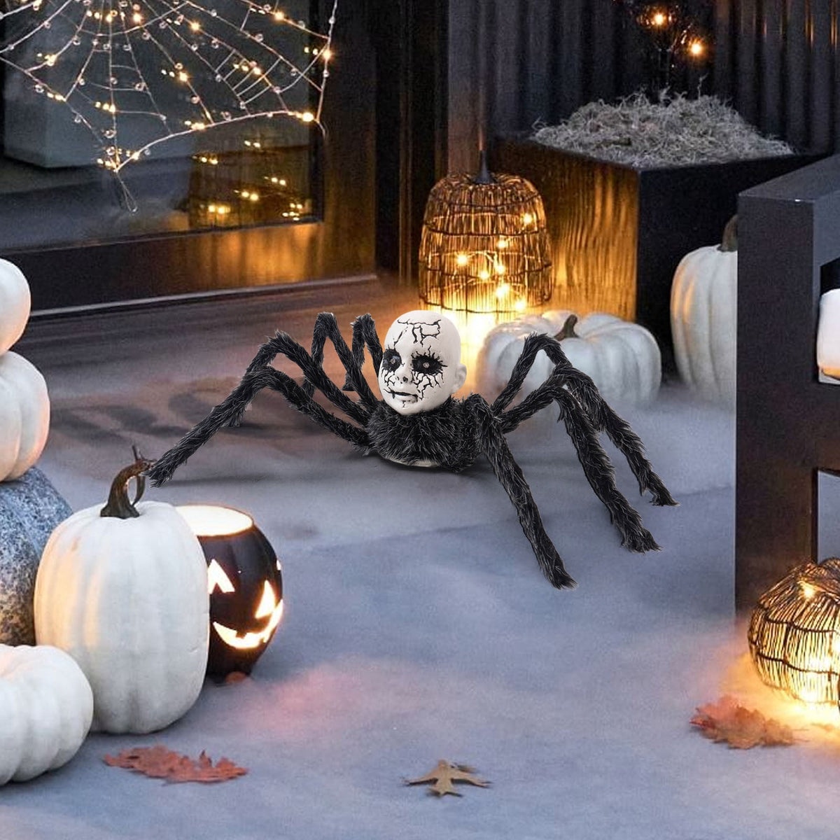 Konghyp Halloween Animated Doll Decoration with Motion Sensor, Voice-Activated Walking Toy with Light and Sound, Haunted House Prop for Party Indoor Outdoor Decor