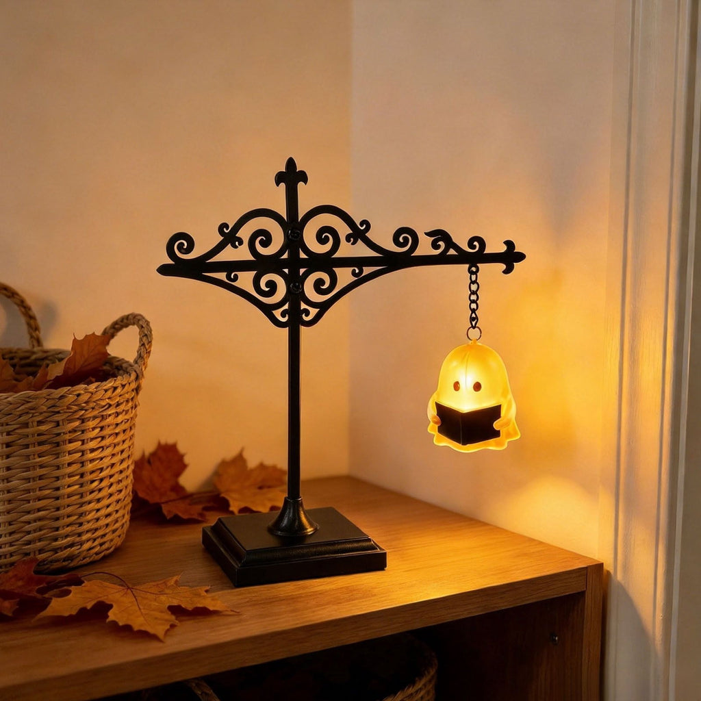 Nkmbld Halloween Bookshelf Lamp, Vintage Library Lantern Decorative Bookshelf Lighting, Hanging Ghost Lantern Book Shelf Light, Halloween Decorations Indoor