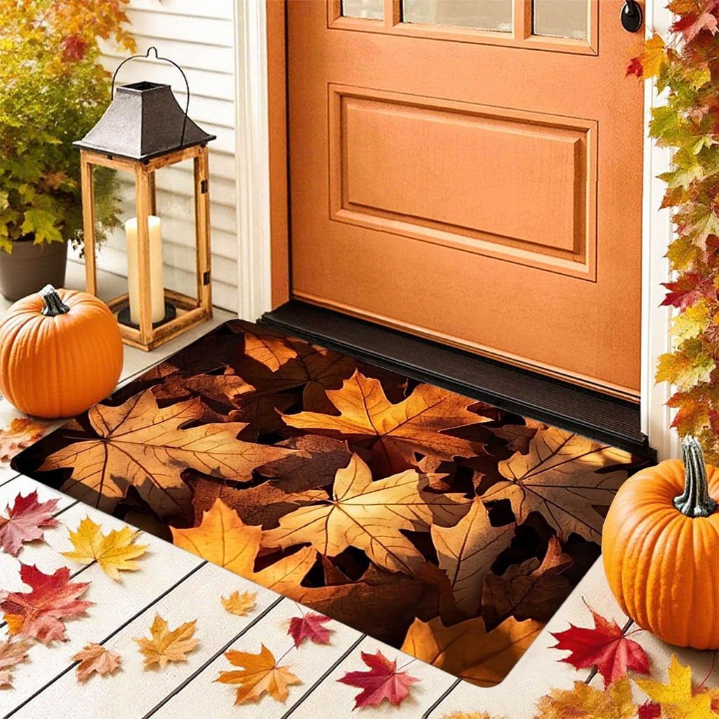 Autumn Door Mat for Entryway, 16x24 Inch, Fall-Themed Floor Doormat for Home Decor, Non-Slip Rug Mat for Living Room, Kitchen, Bedroom, Gifts for Fall Lovers (E)