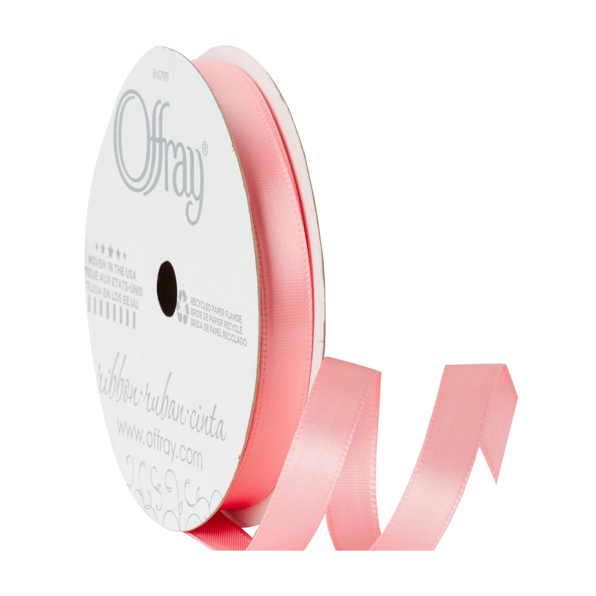 Offray Ribbon, Red Wine 3/8 inch Single Face Satin Polyester Ribbon, 18 feet