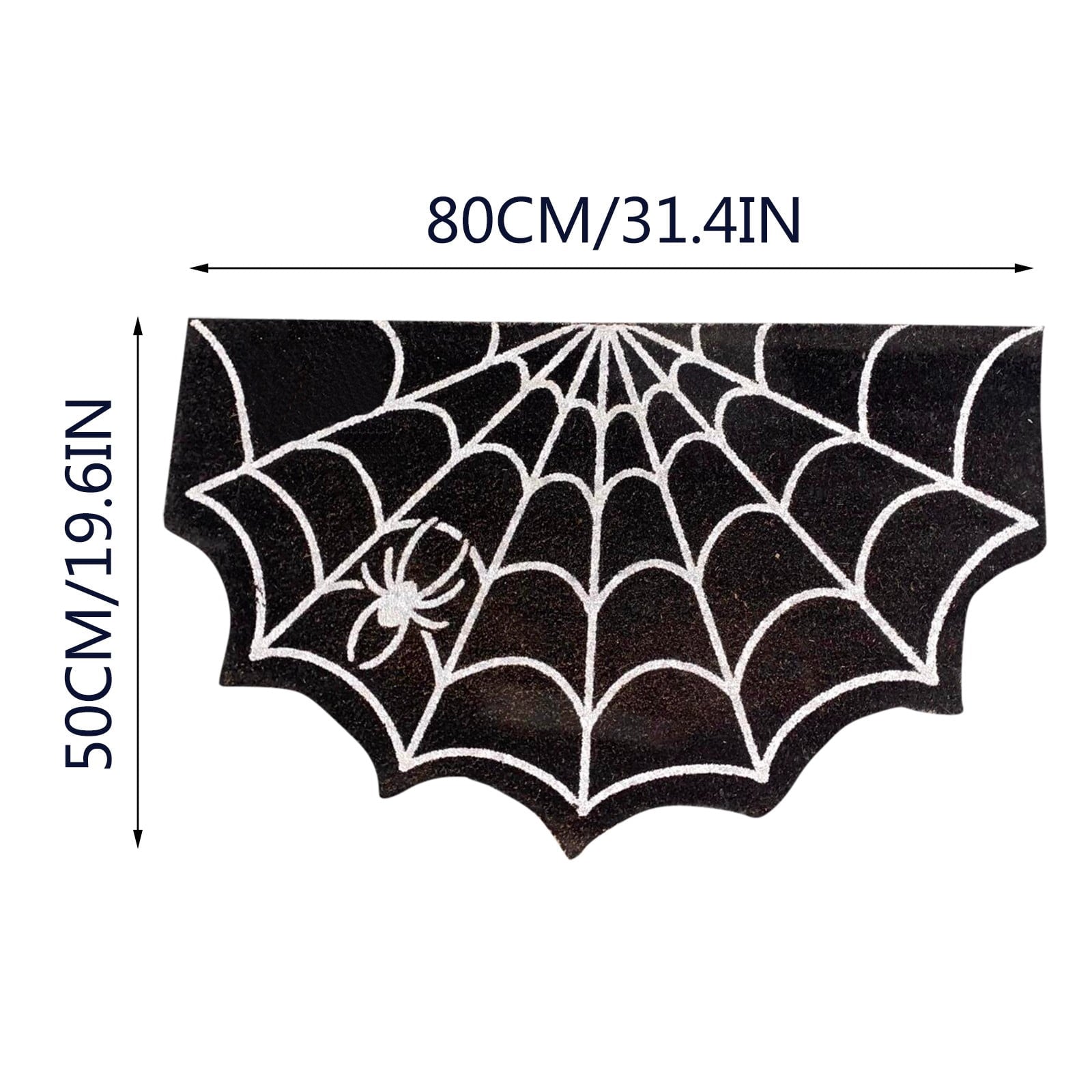 XinganshangM Spider-Web Welcome Doormat Outdoor-Entrance - Half-Circle-Door-Mat Non- Dark Artifical Coir Mats Halloween Decor