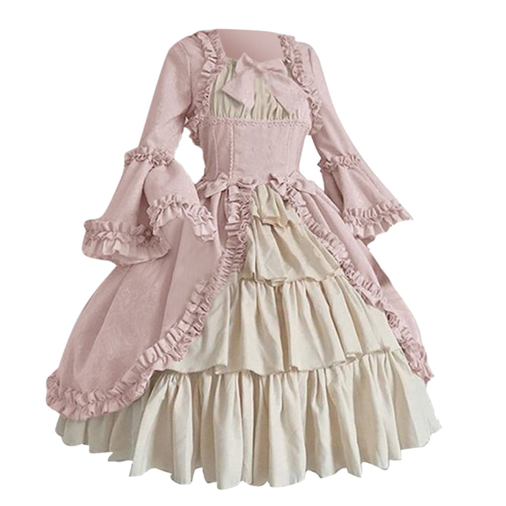 Jsaierl Womens Halloween Costumes Retro Medieval Victorian Goth Plus Size Dresses Adult Costumes Party 1800s Ball Gown Renaissance Dress