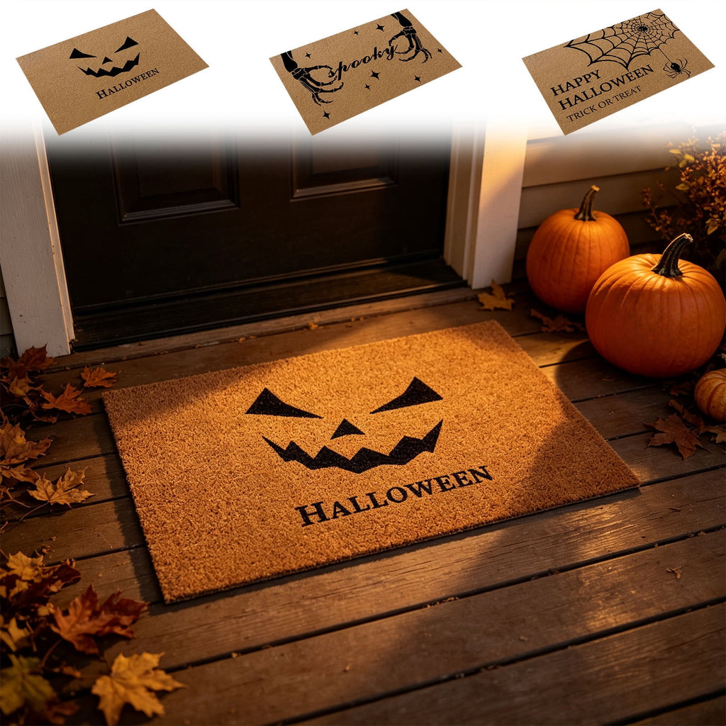 Halloween Ghost Door Mat, Cute Welcome Mat for Front Door Porch Entryway Haunted Outdoor Decor Spooky Decorative Entrance Doormat Non Slip Halloween Rug, 16" x 24"