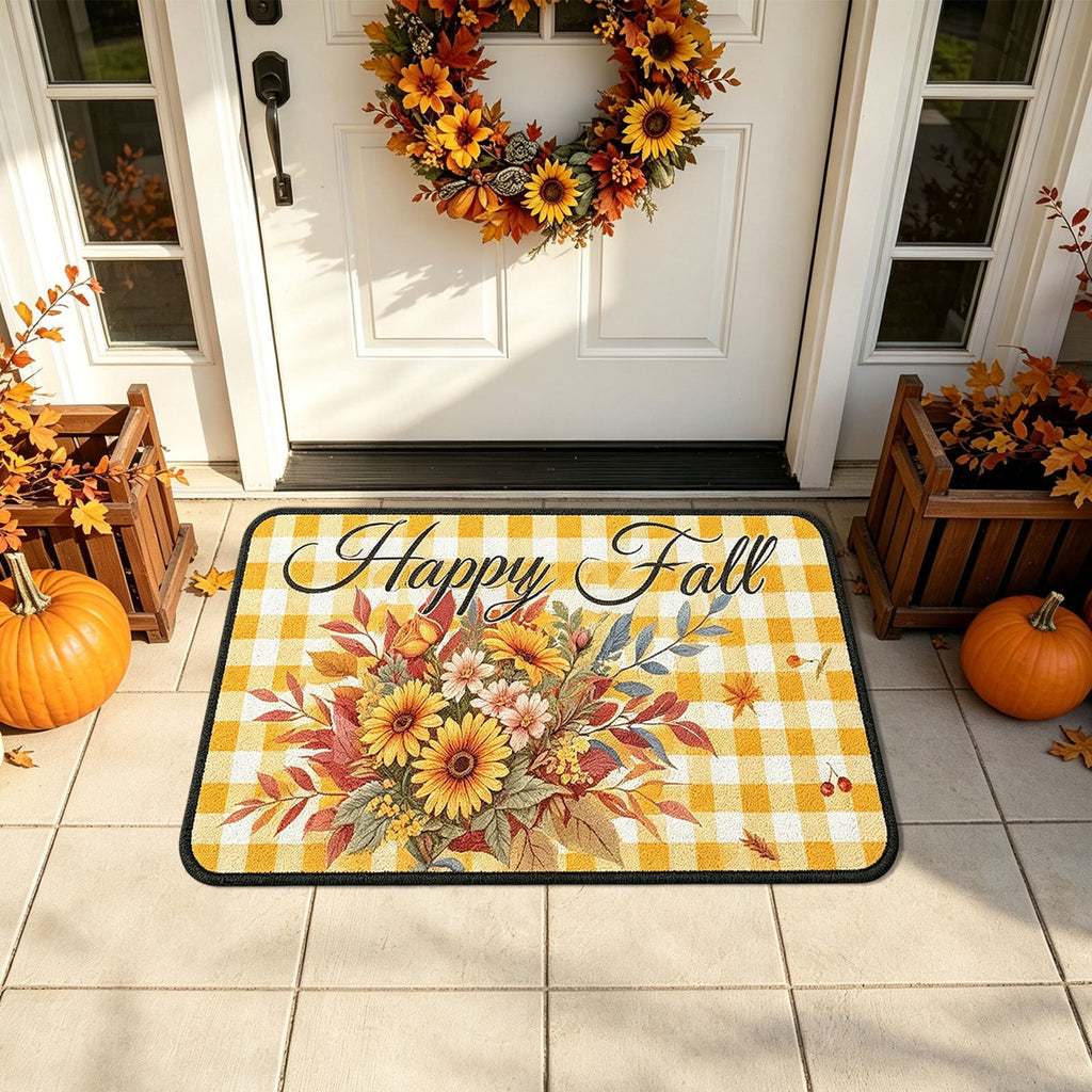 Autumn Door Mat for Entryway, 16x24 Inch, Fall-Themed Floor Doormat for Home Decor, Non-Slip Rug Mat for Living Room, Kitchen, Bedroom, Gifts for Fall Lovers (E)