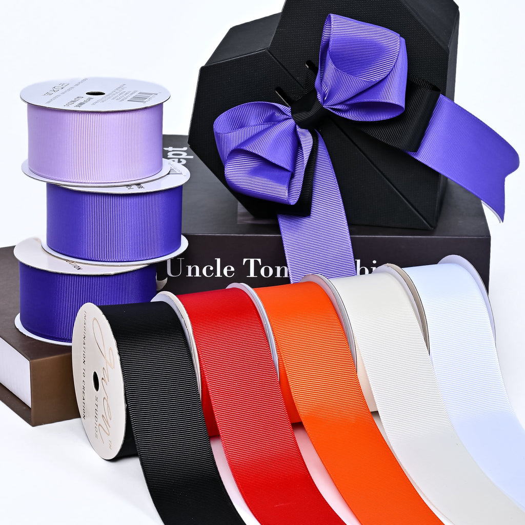 Gwen Studios 1.5" White Grosgrain Ribbon, 7 Yards
